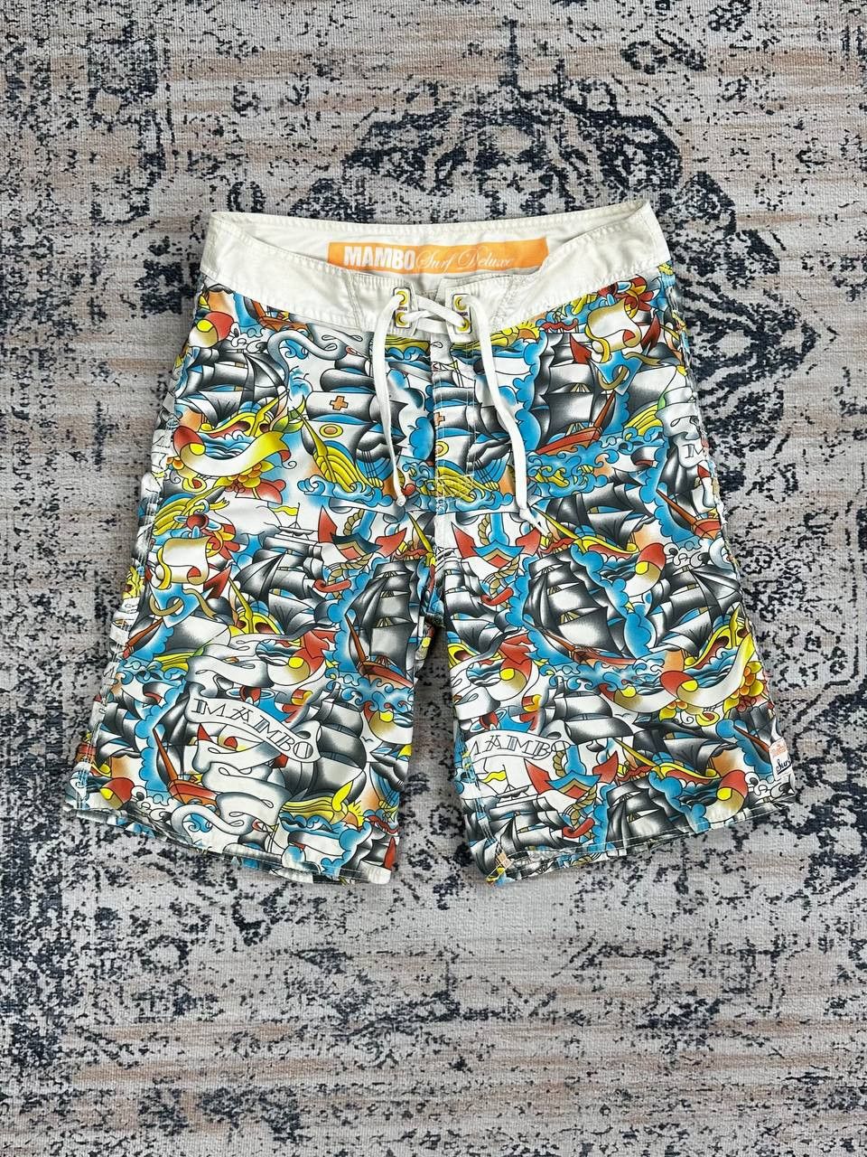 Mambo × Vintage 90s Vintage Mambo Surf Deluxe Tattoo AOP Shorts Size US 32 / EU 48 - 1 Thumbnail