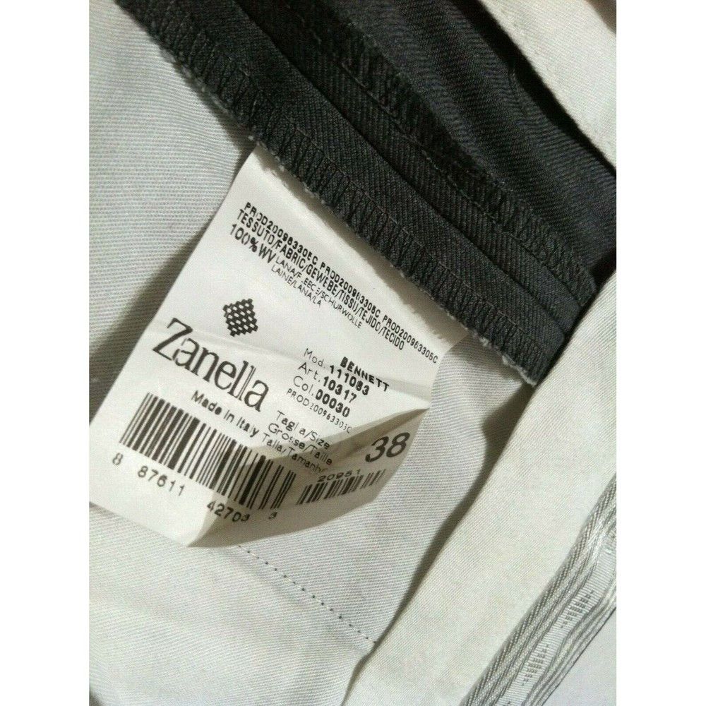 Zanella ZANELLA MENS GRAY 100%WOOL DRESS PANTS SIZE:38/29 Size 38S - 3 Thumbnail