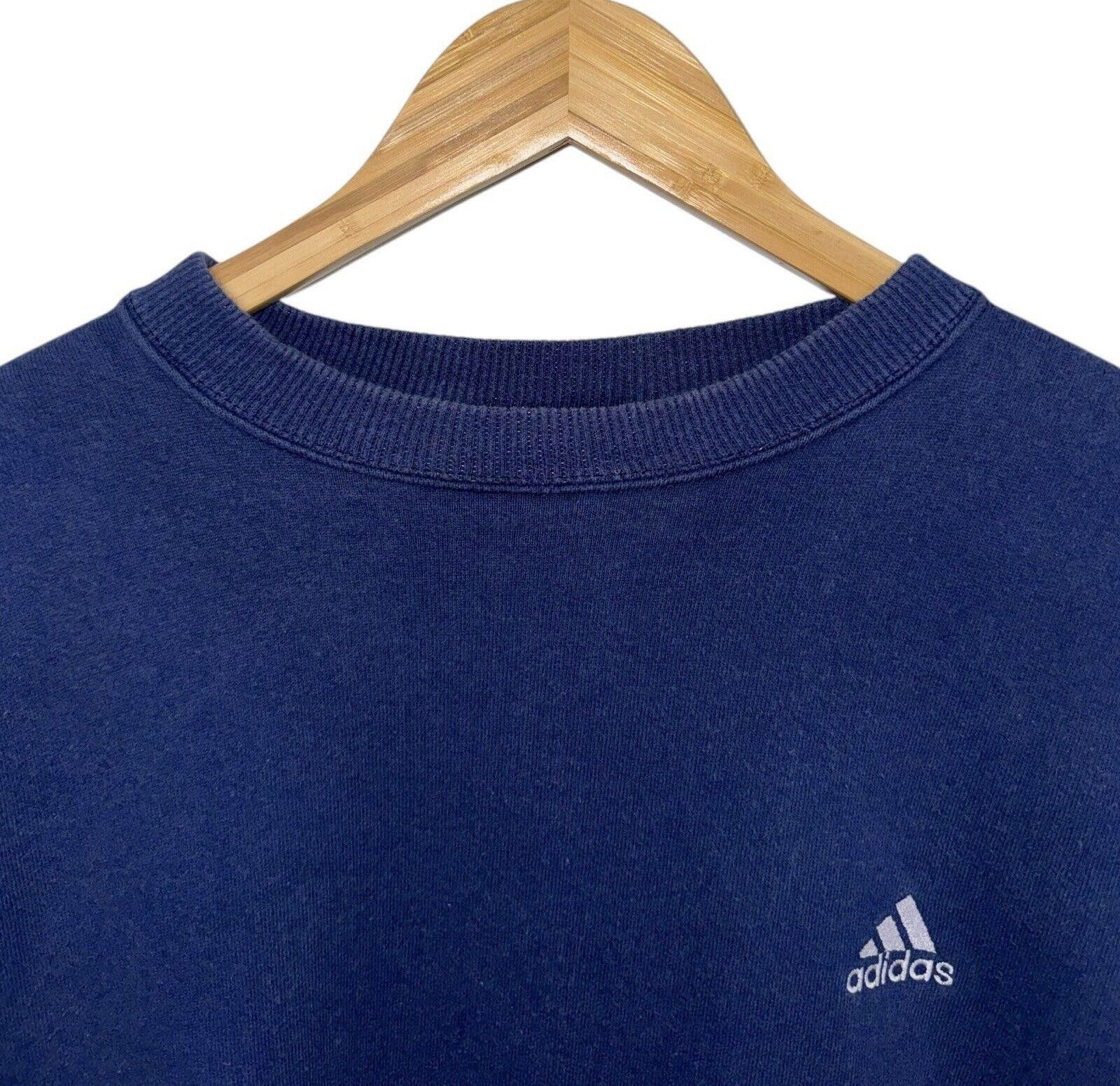 Adidas Vintage Adidas 90s Navy Blue Embroidered Crewneck 2XL Size US 40 / EU 56 - 2 Thumbnail