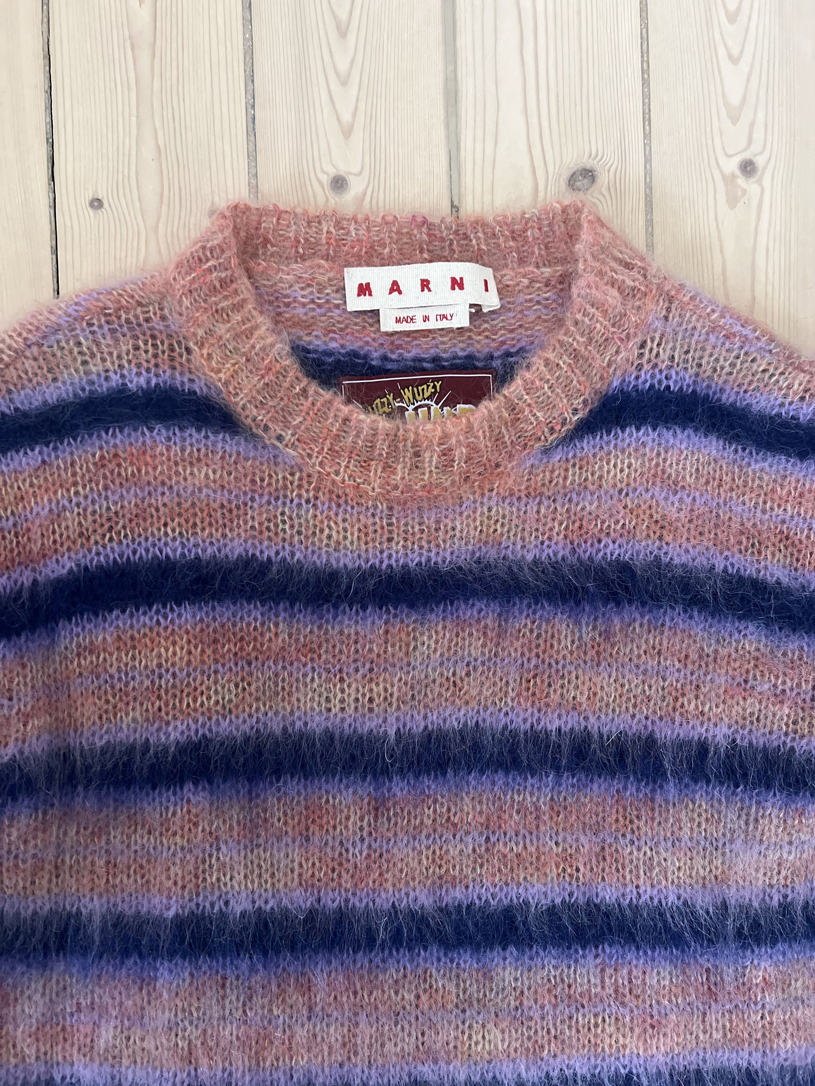 Marni Marni Rare Fuzzy Wuzzy Striped Mohair Sweater Size US S / EU 44-46 / 1 - 3 Thumbnail