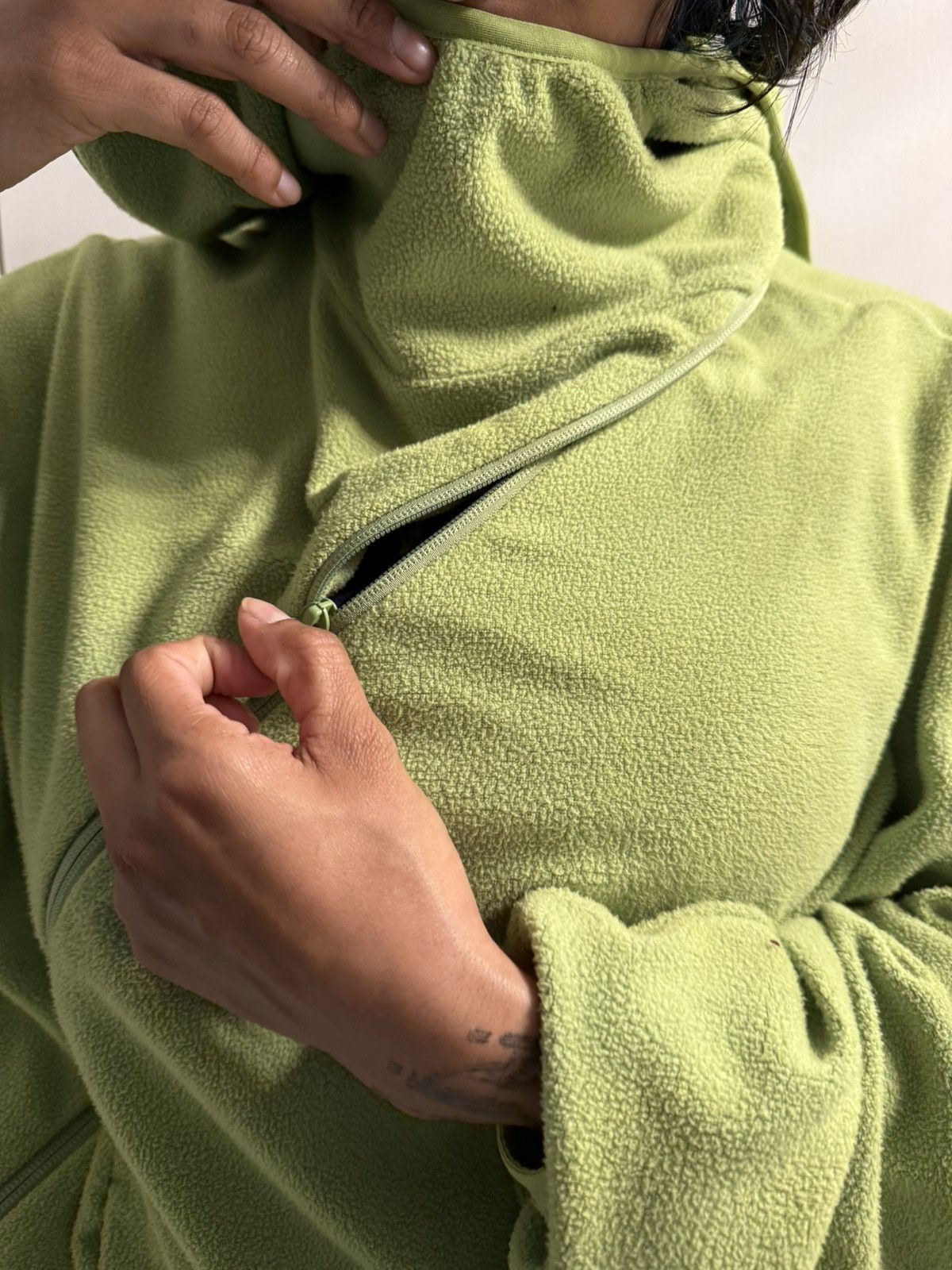 Off-White × POST ARCHIVE FACTION (PAF) × Virgil Abloh PAF 4.0+ Neon Green Tech Fleece Size US M / EU 48-50 / 2 - 4 Thumbnail