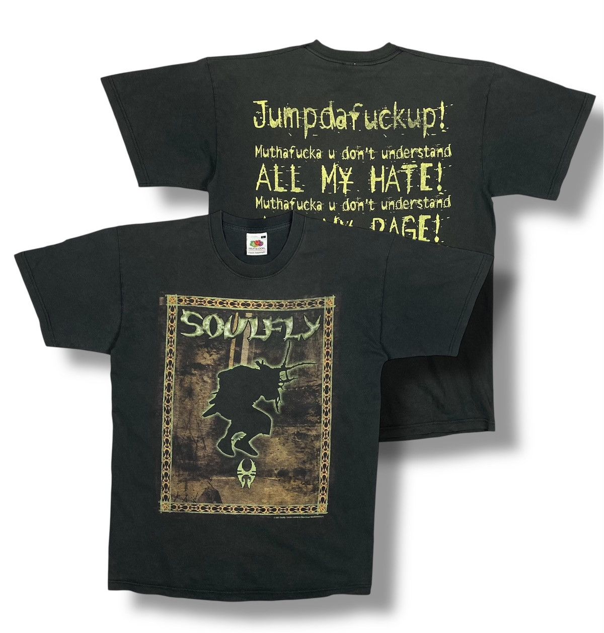 Band Tees Vintage Soulfly Primitive 2001 Double Sided Faded Band Tee Size US L / EU 52-54 / 3 - 1 Thumbnail
