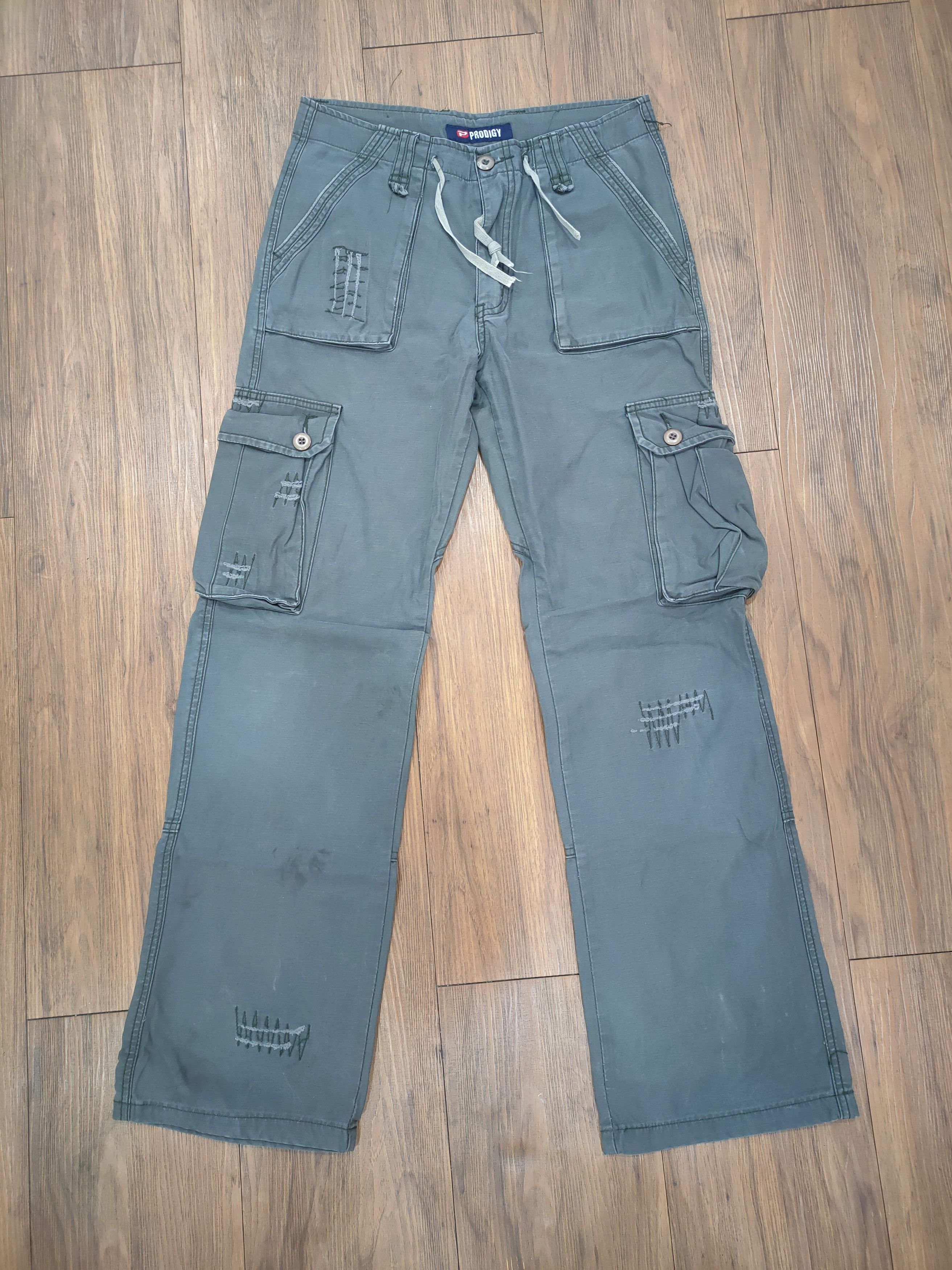 Japanese Brand PRODIGY BONDAGE FLARE CARGO PANTS Size US 30 / EU 46 - 2 Thumbnail