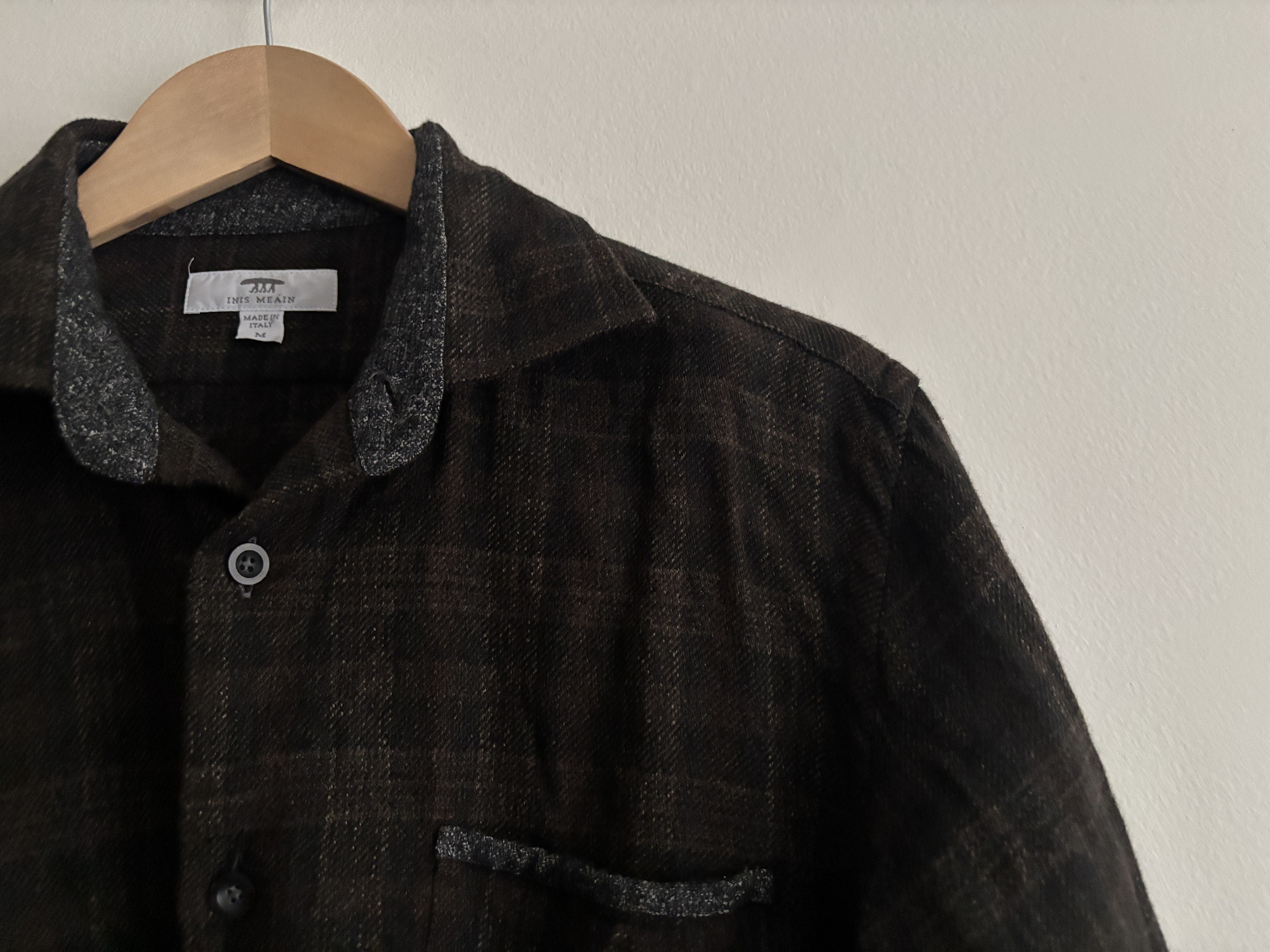 Inis Meain $398 Brown Wool Plaid Button up Flannel Shirt Italy Size US M / EU 48-50 / 2 - 3 Thumbnail