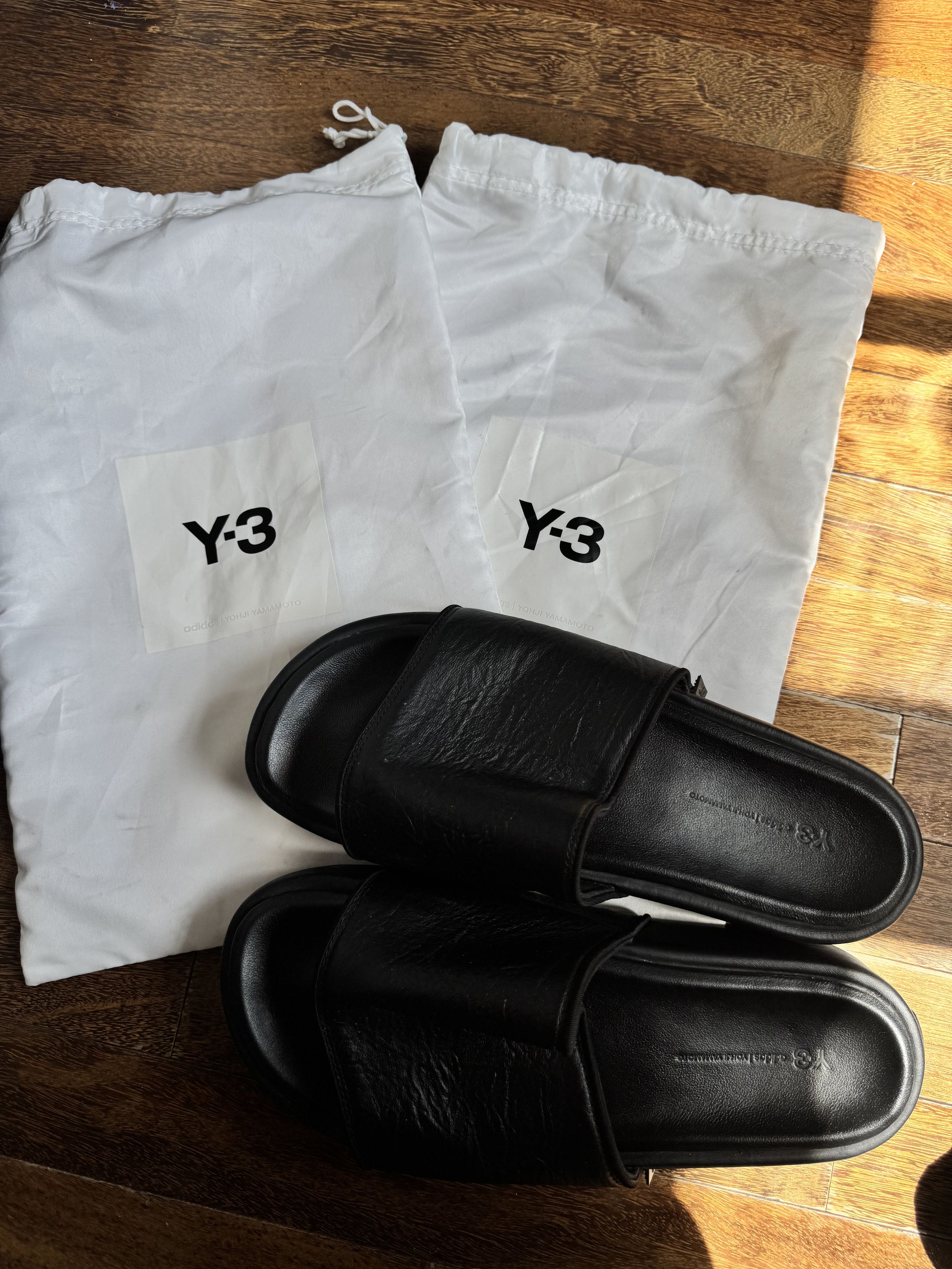 Y-3 Y-3 Plain Leather Slides Size US 11 / EU 44 - 5 Thumbnail