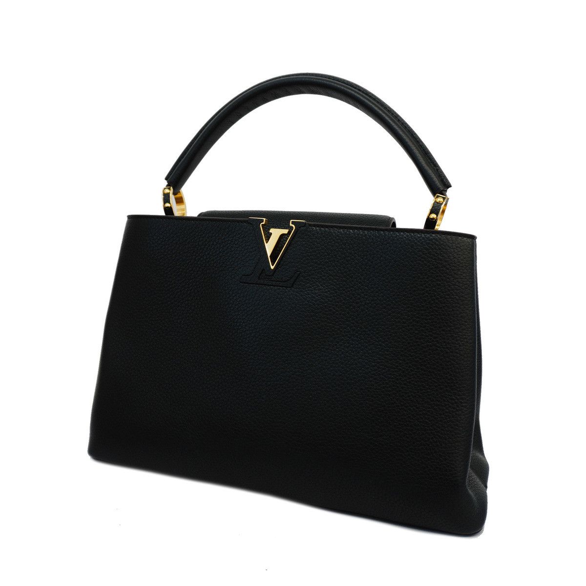 Louis Vuitton Handbag Taurillon Capucines MM Black