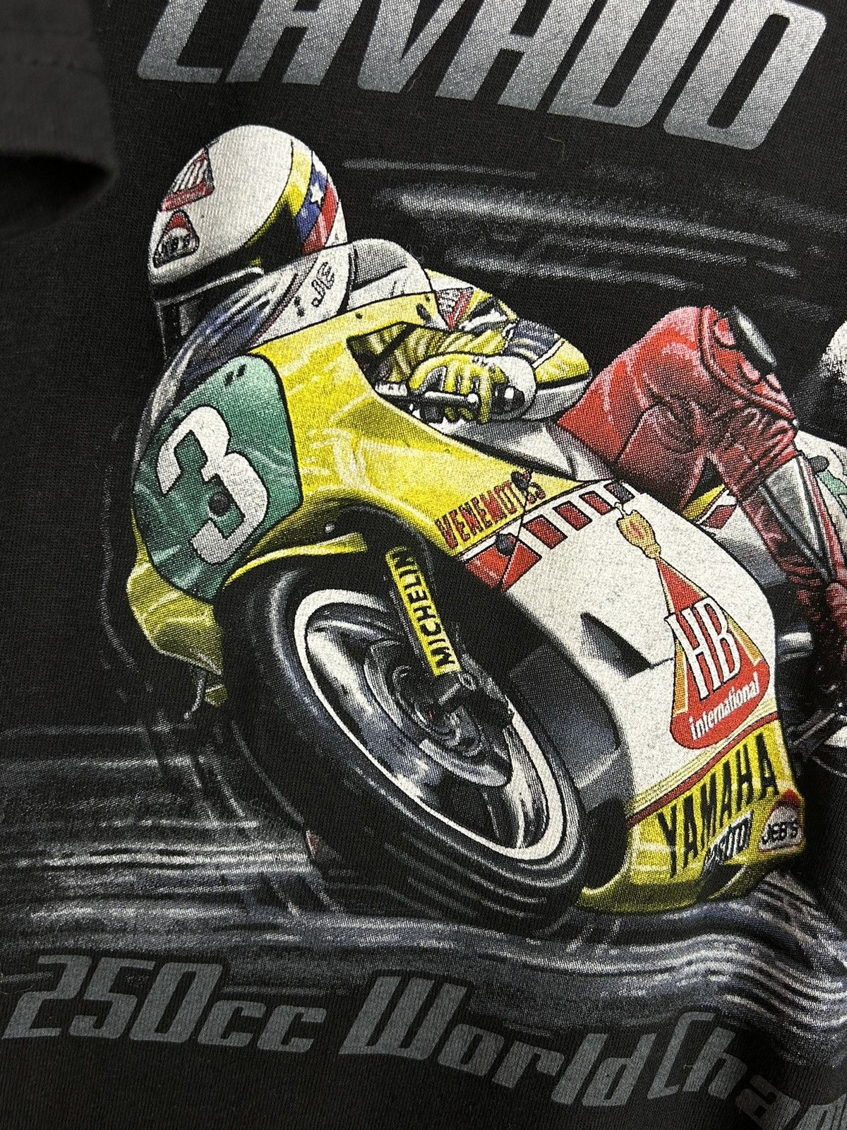 Vintage 00s Vintage Carlos Lavado 250cc Racing World Champion Tee Size US L / EU 52-54 / 3 - 4 Thumbnail