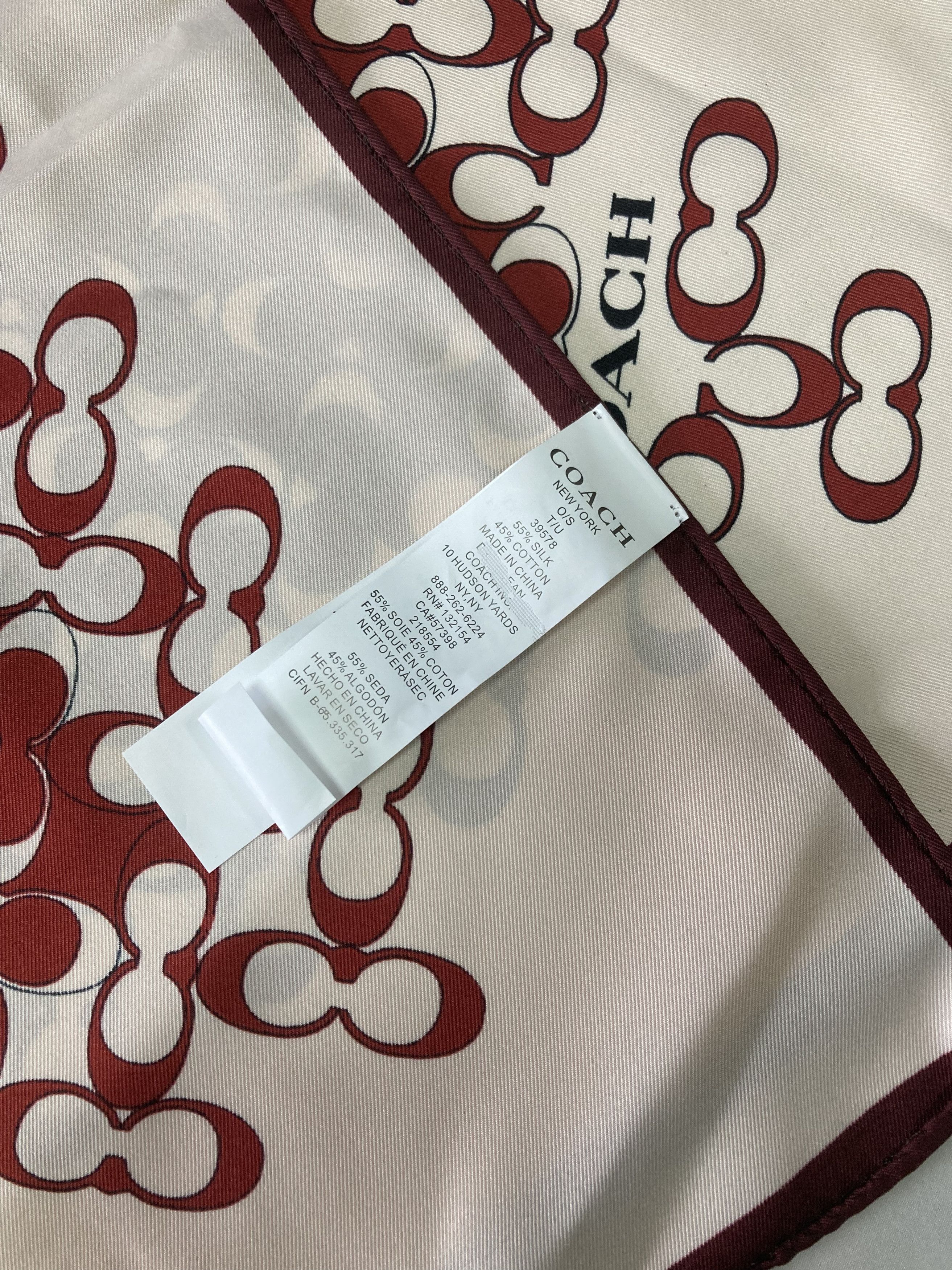 Coach Coach Signature Silk Square Scarf Red/Violet Size ONE SIZE - 6 Thumbnail