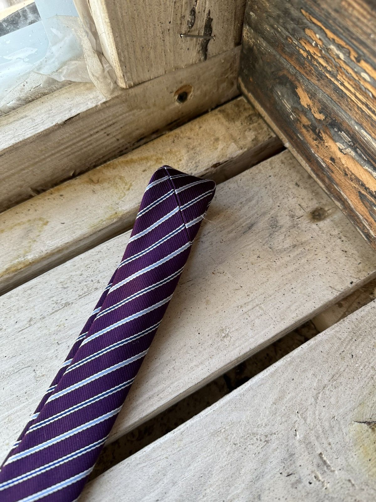Designer × Hugo Boss 🚨RARE Hugo Boss Tie old money style Burgundy luxury monogram Size ONE SIZE - 5 Thumbnail