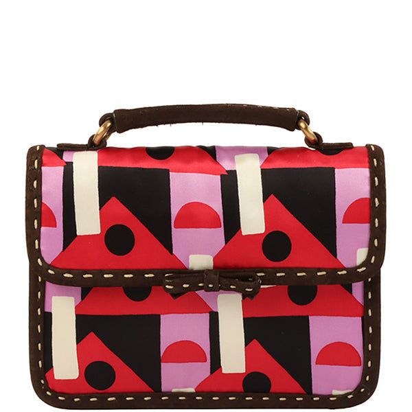 image of Prada Holiday & Brown Collaborations Multi Pattern Top Handle Bag Pink/multi, Women's