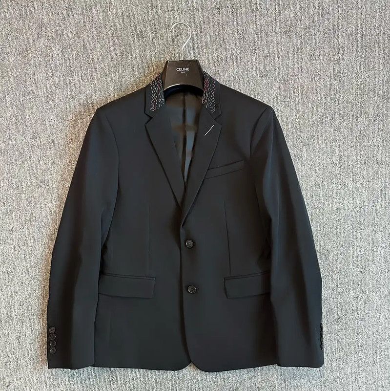 Dior Dior Black Wool Embroidered Long Sleeve Coat 0089 Size US S / EU 44-46 / 1 - 1 Thumbnail
