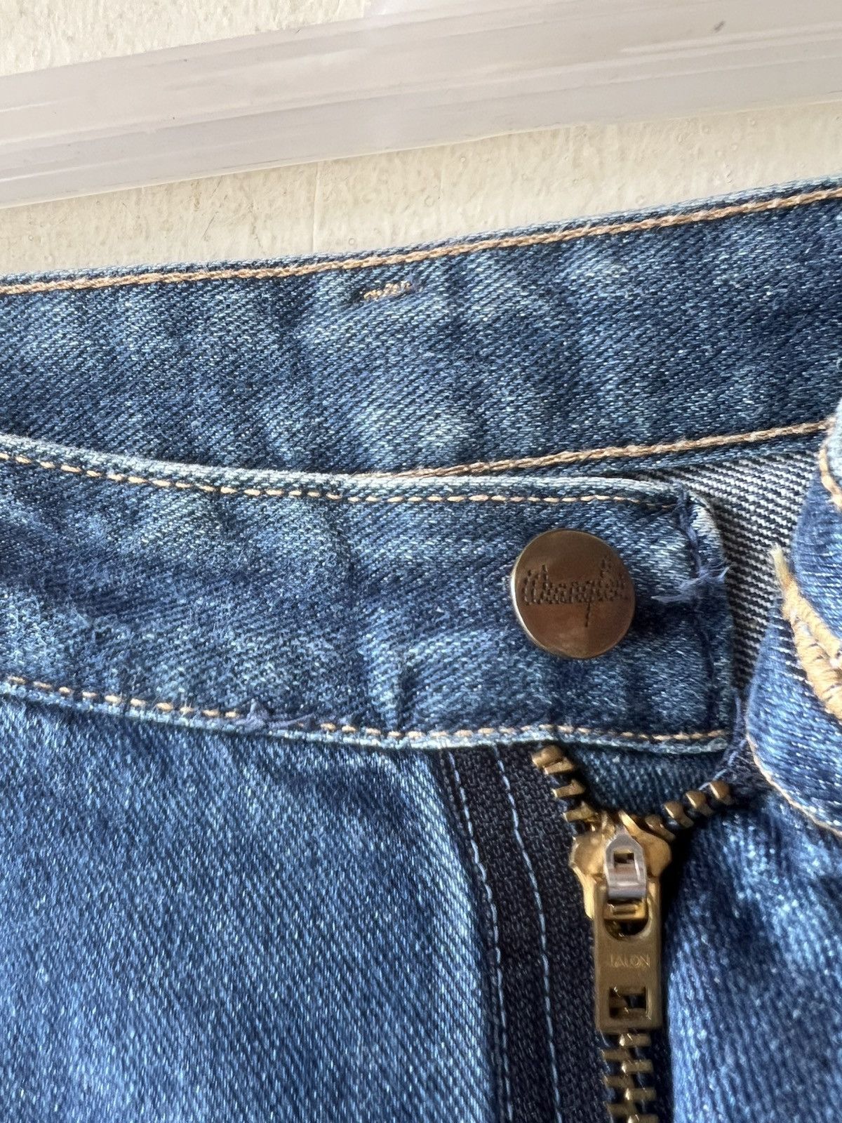 Wrangler Vintage 90s Wrangler Blue Bell Faded Denim Selvedge Jeans Size US 30 / EU 46 - 19 Thumbnail