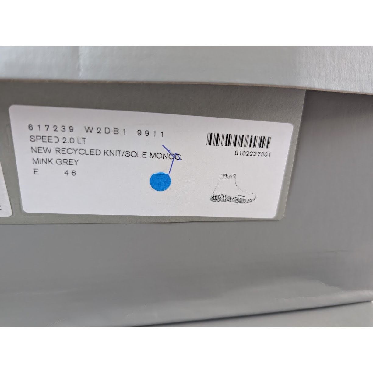 Balenciaga o1rshd1 Speed 2.0 Recycled Low-Top Sneakers in Mink Grey Size US 13 / EU 46 - 22 Thumbnail