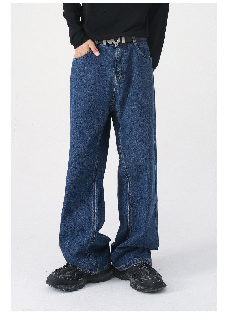 Japanese Brand × Jean Japanese retro dark blue straight jeans for men y2k Size US 34 / EU 50 - 1 Thumbnail