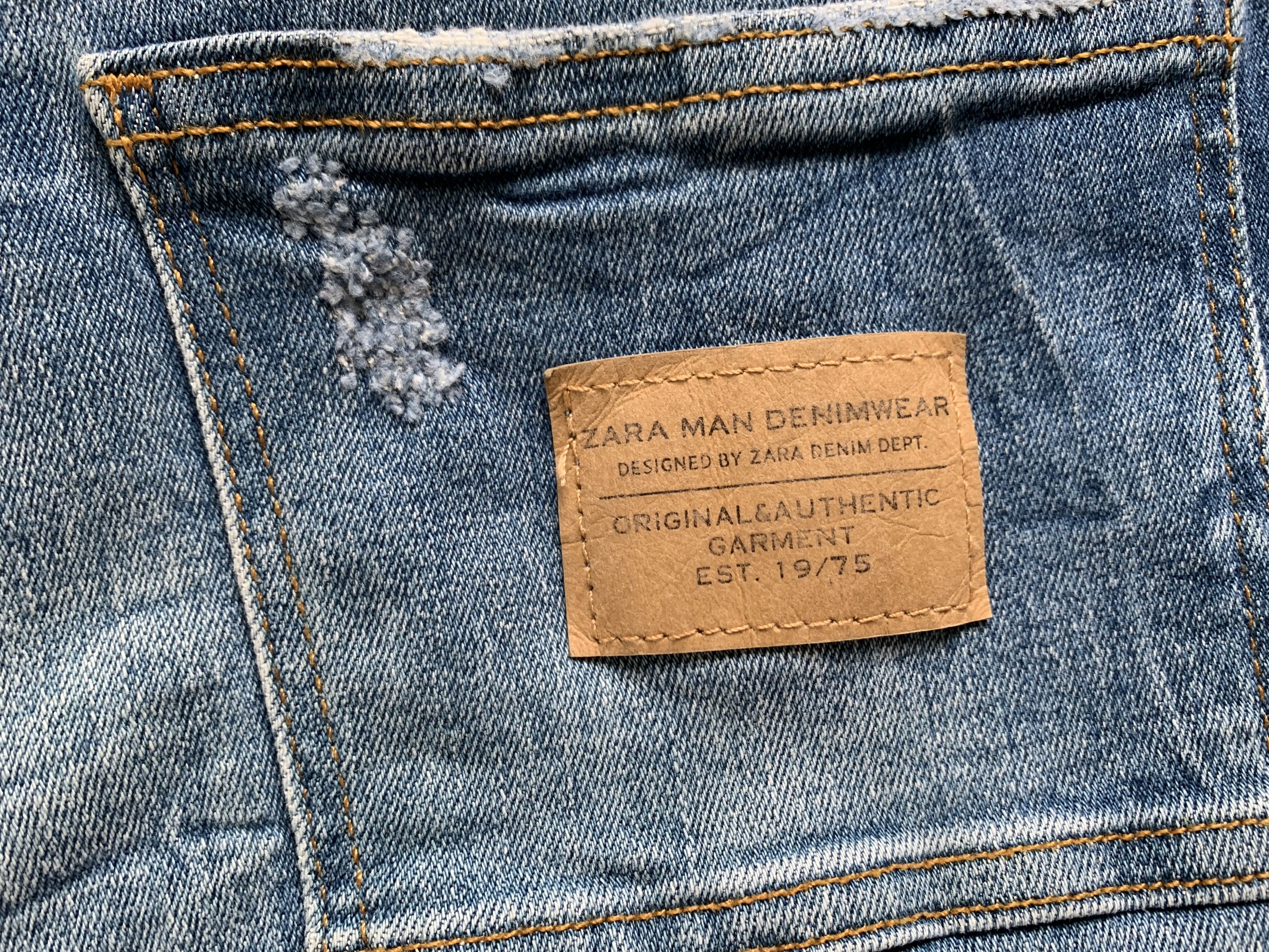 Zara Zara Man Distressed Blue Denim Jeans Size US 31 - 7 Thumbnail