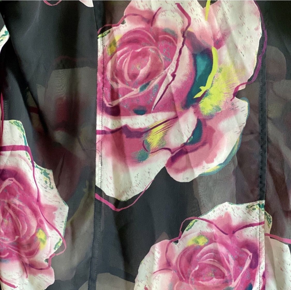 Other VERSATILE FLORAL SEMI SHEER BUTTON UP BLOUSE TOP Size S / US 4 / IT 40 - 6 Thumbnail