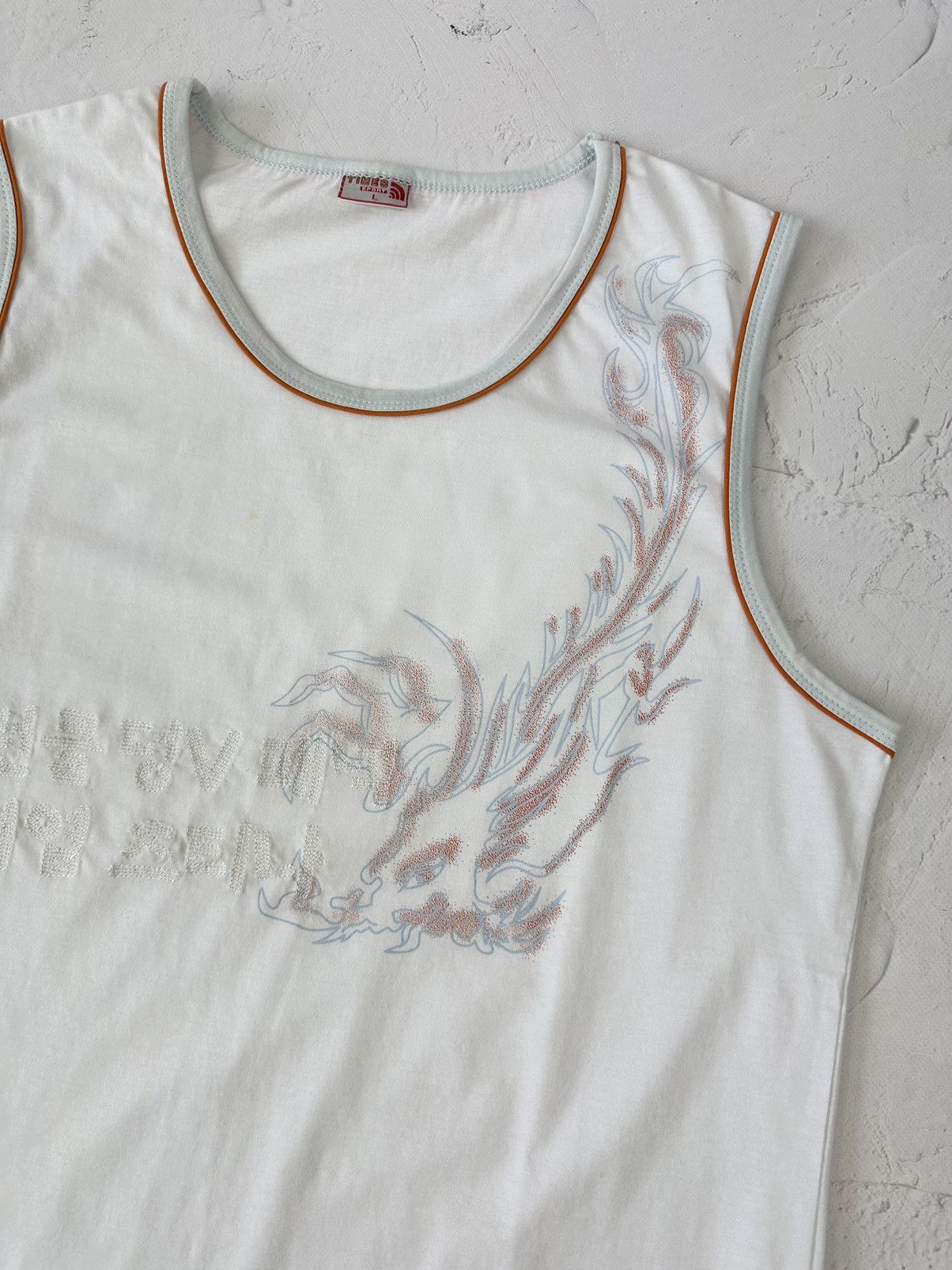 Vintage Y2K Vintage Dragon Print White Top Size US L / EU 52-54 / 3 - 2 Thumbnail