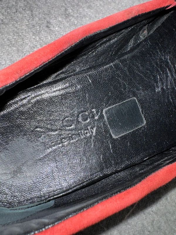 Gucci Gucci Web Suede Leather Slip-on Red Loafers size 40 Size US 7 / EU 40 - 13 Thumbnail