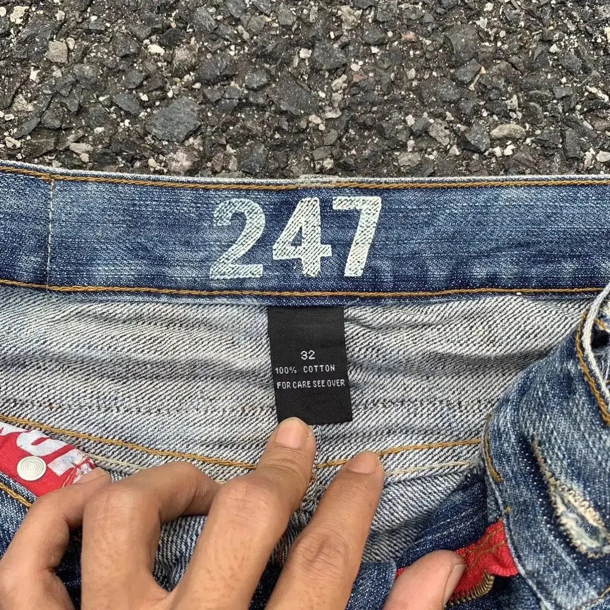 Japanese Brand Snuff Jeans W32 L33 Storm Fading Denim Pants Nice Design Size US 32 / EU 48 - 10 Thumbnail
