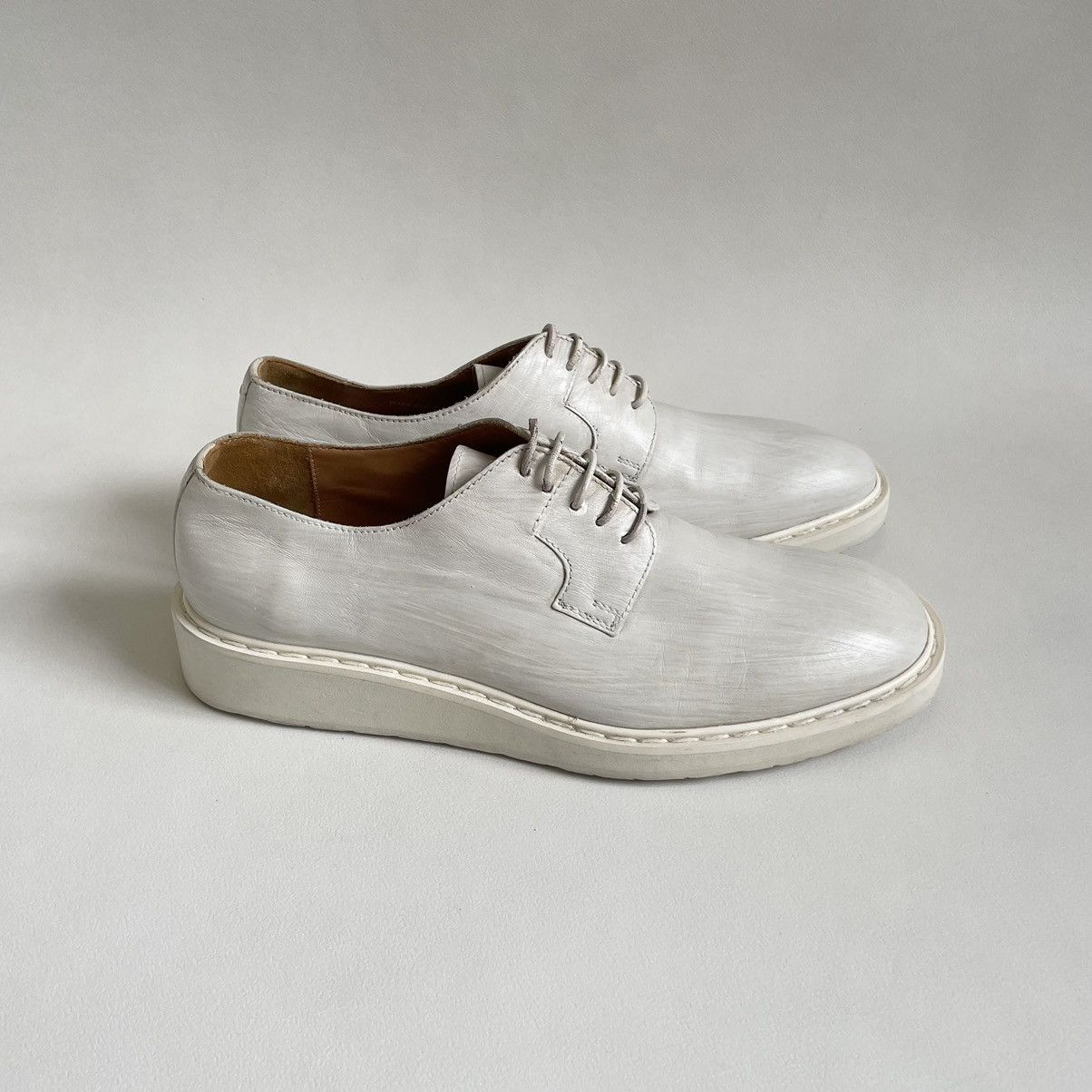 Maison Margiela ‘White Painted’ Wedge Sole Derbies Size US 10 / EU 43 - 22 Thumbnail