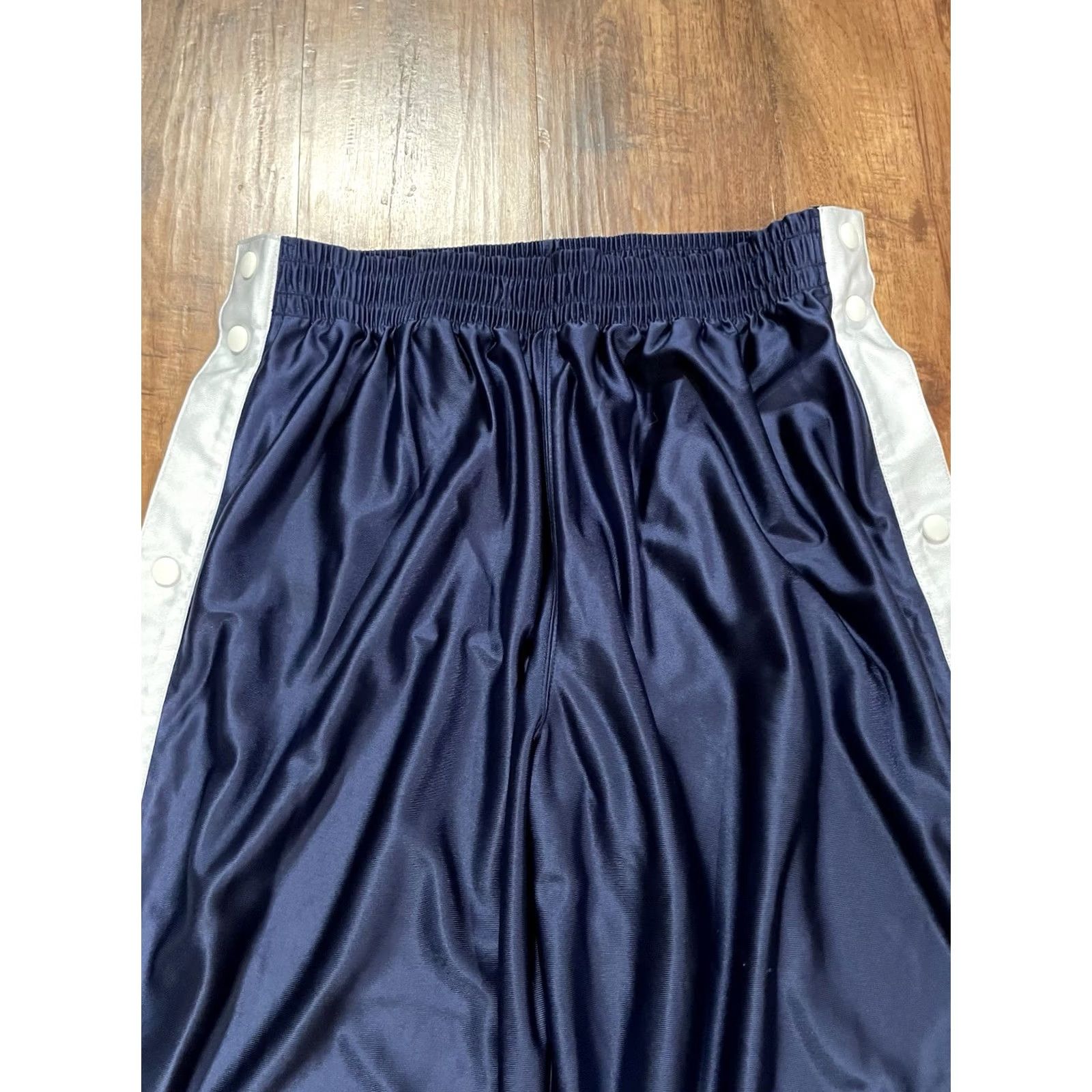 Nike Vtg Team Nike Basketball Snap Pants Blue White Button Break Away Size XL (F596) Size US 36 / EU 52 - 6 Thumbnail