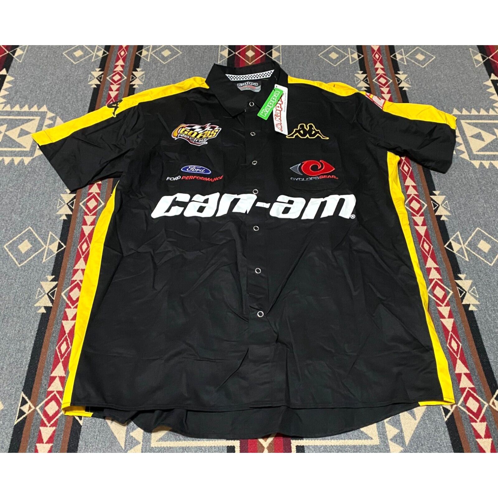 image of Kappa NWT Mens 2Xl Can-Am Motorcycle Racing Snap Shirt 32 Dibenedetto Auto T55 in White