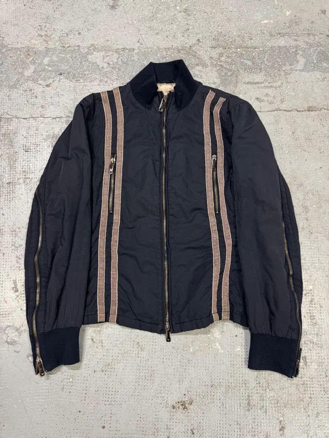 2000s Emporio Armani Navy Multi Zips Racing Jacket