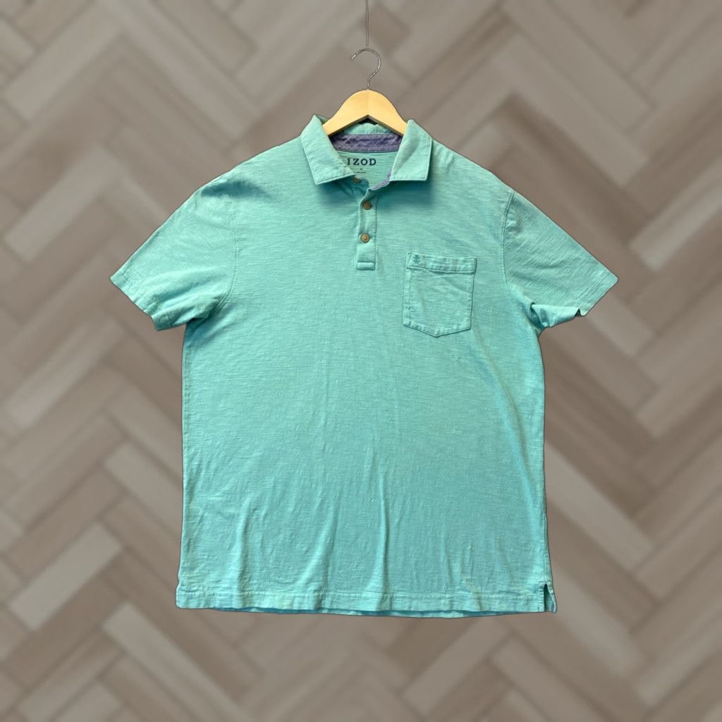 Izod IZOD Polo Shirt Green Men's XL Performance Golf Short Sleeve Button Collar Logo Casual Activewear Size US XL / EU 56 / 4 - 1 Thumbnail