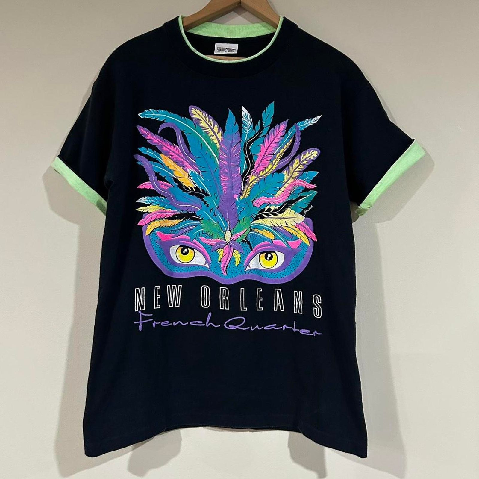 Other Vintage New Orleans French Quarter Mask Double Sleeved Shirt Size US M / EU 48-50 / 2 - 1 Thumbnail