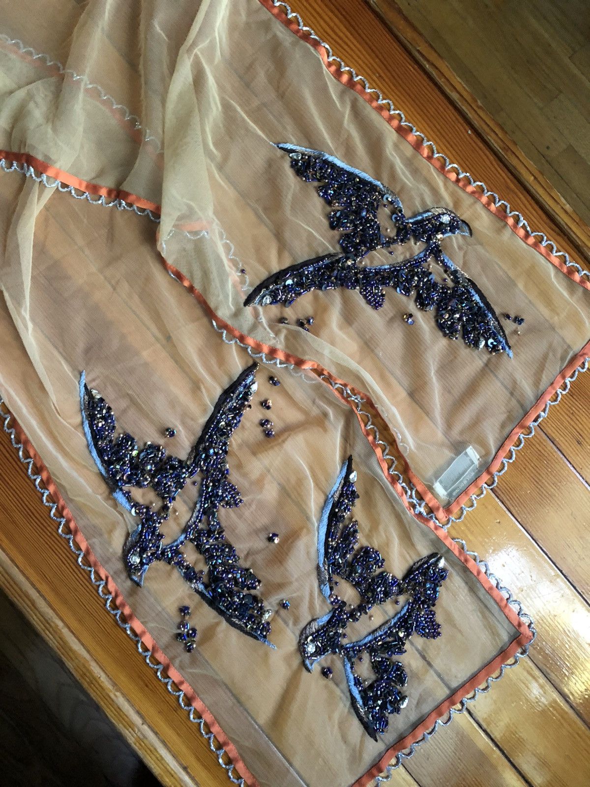 Dries Van Noten Incredible Beaded Crystal Silk Scarf Size ONE SIZE - 15 Thumbnail