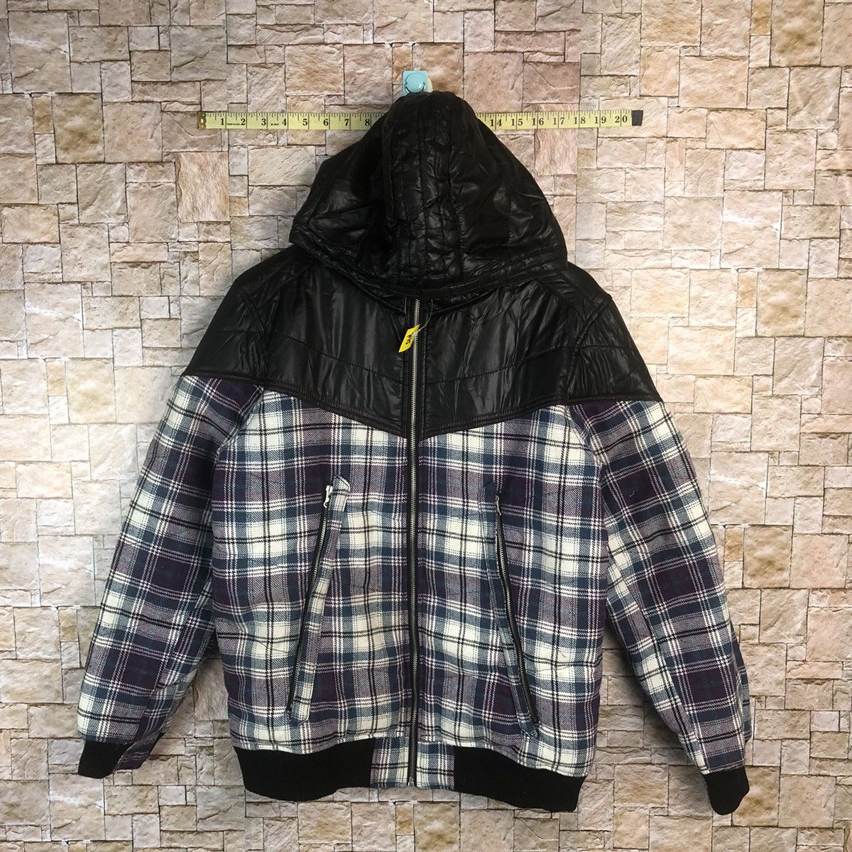 Japanese Brand Amp By Manydope Purpel Checked Purple Bomber Jacket #A15 Size M / US 6-8 / IT 42-44 - 1 Thumbnail