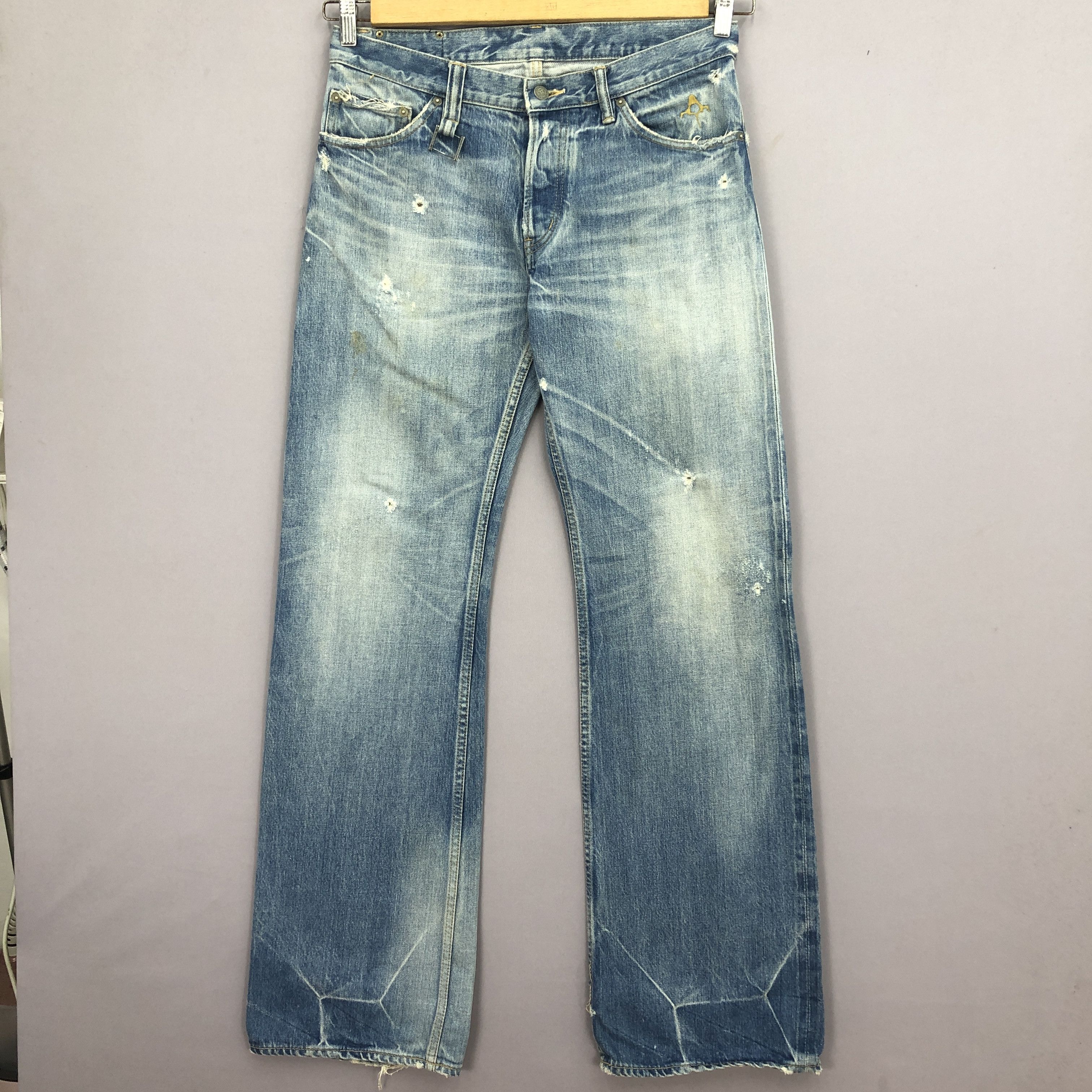 Vintage Y2K Backbone Selvedge Jeans Light Wash Denim GF30261