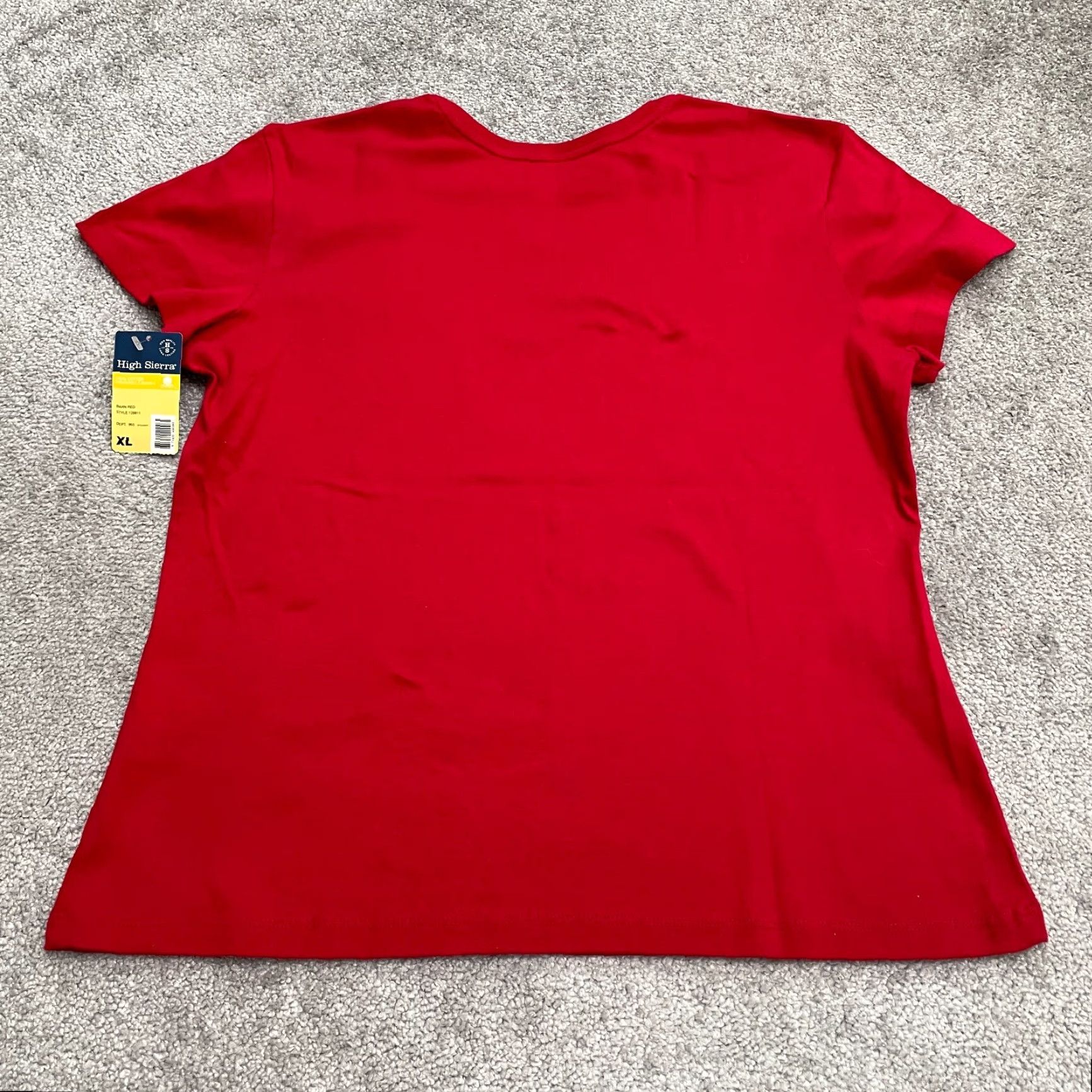 High Sierra High Sierra T-Shirt Womens XL Red Crew Neck Short Sleeve Cotton Tee Basic NWT Size XL / US 12-14 / IT 48-50 - 2 Thumbnail