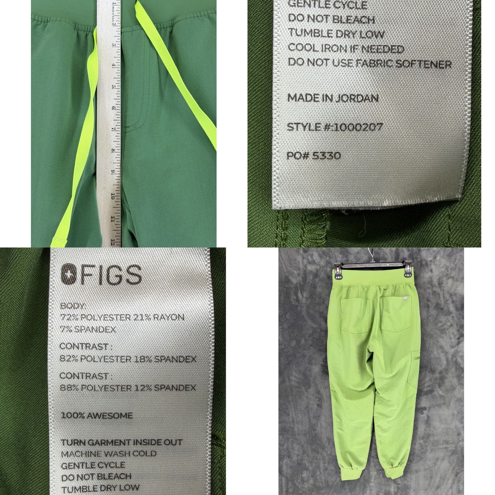 Vintage FIGS Zamorra Jogger Scrub Pants Green Womens XS 1000207 Technical Collection Size 26" / US 2 / IT 38 - 8 Thumbnail