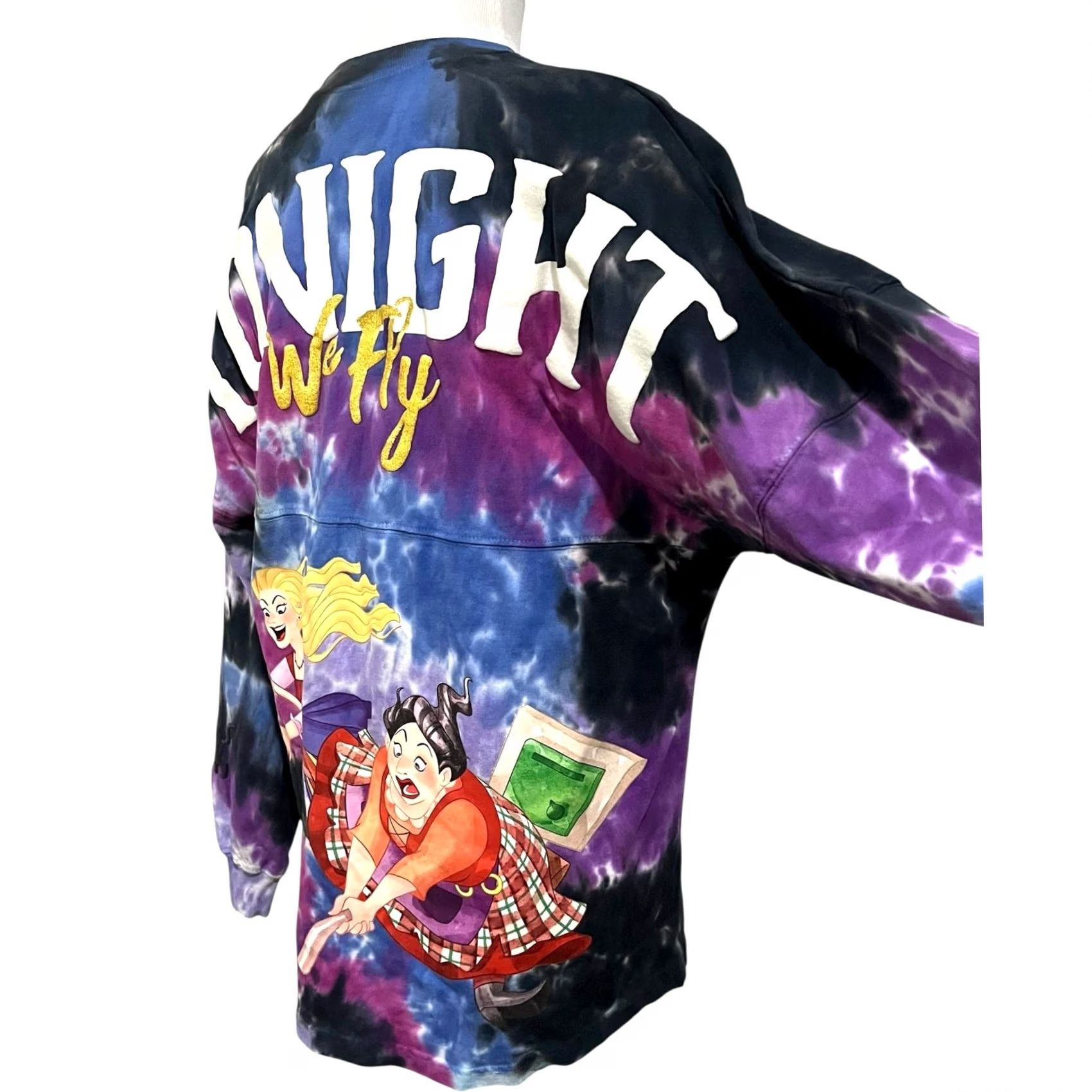 Disney Disney Spirit Jersey Hocus Pocus Sanderson Sisters Tonight We Fly Adult Size S T-Shirt Long Sleeve Crew Neck Tie Dye Multicolor Womens S Size S / US 4 / IT 40 - 6 Thumbnail