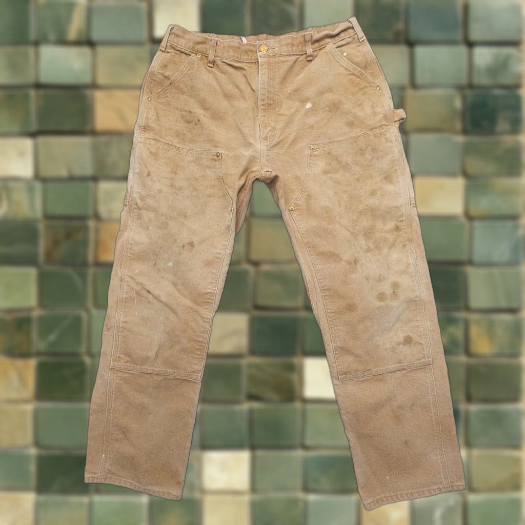 Carhartt VINTAGE Carhartt Pants Carhartt B01 BRN Canvas Carpenter 38x30 Regular Brown Mens Cotton 5-Pocket Workwear USA Size US 38 / EU 54 - 1 Thumbnail