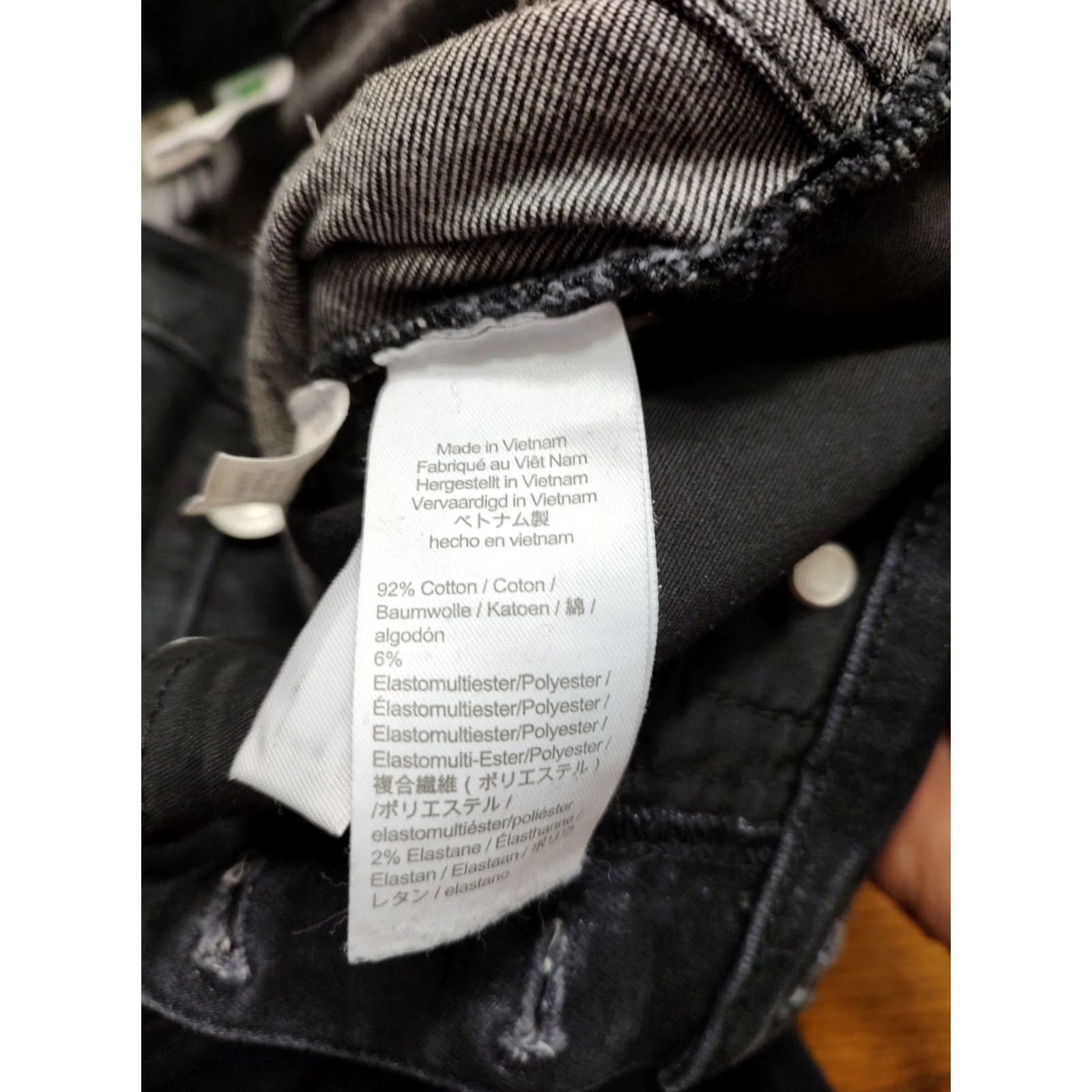 J.Crew VINTAGE J.CREW Jeans 9” Billie Demi Boot Crop Black Gray Button Fly Raw Hem Womens 28 Size 28" / US 6 / IT 42 - 7 Thumbnail