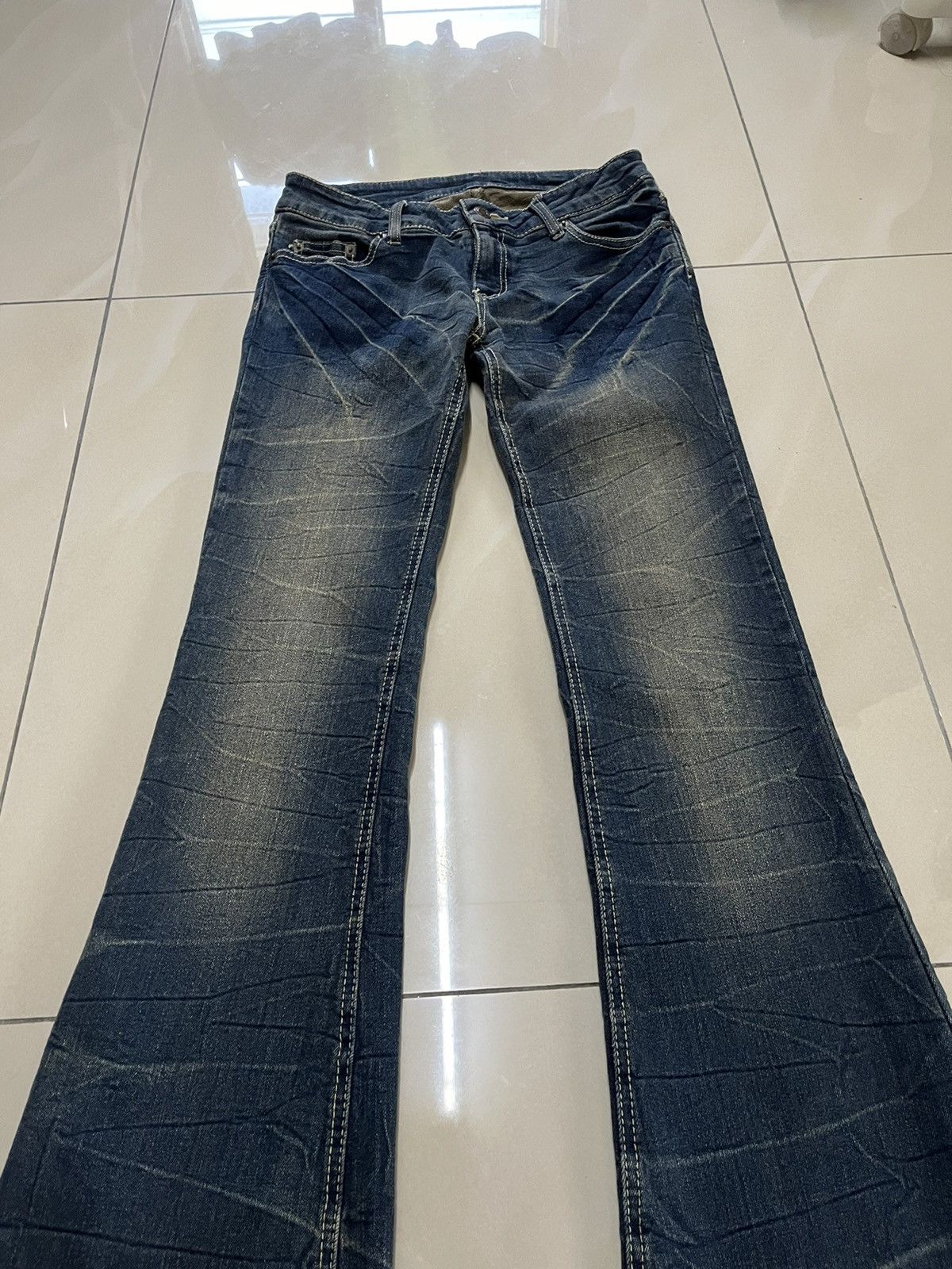 Hysteric Glamour Flare Jeans Japanese mud rusty thunder skinny low rise Size US 27 - 3 Thumbnail