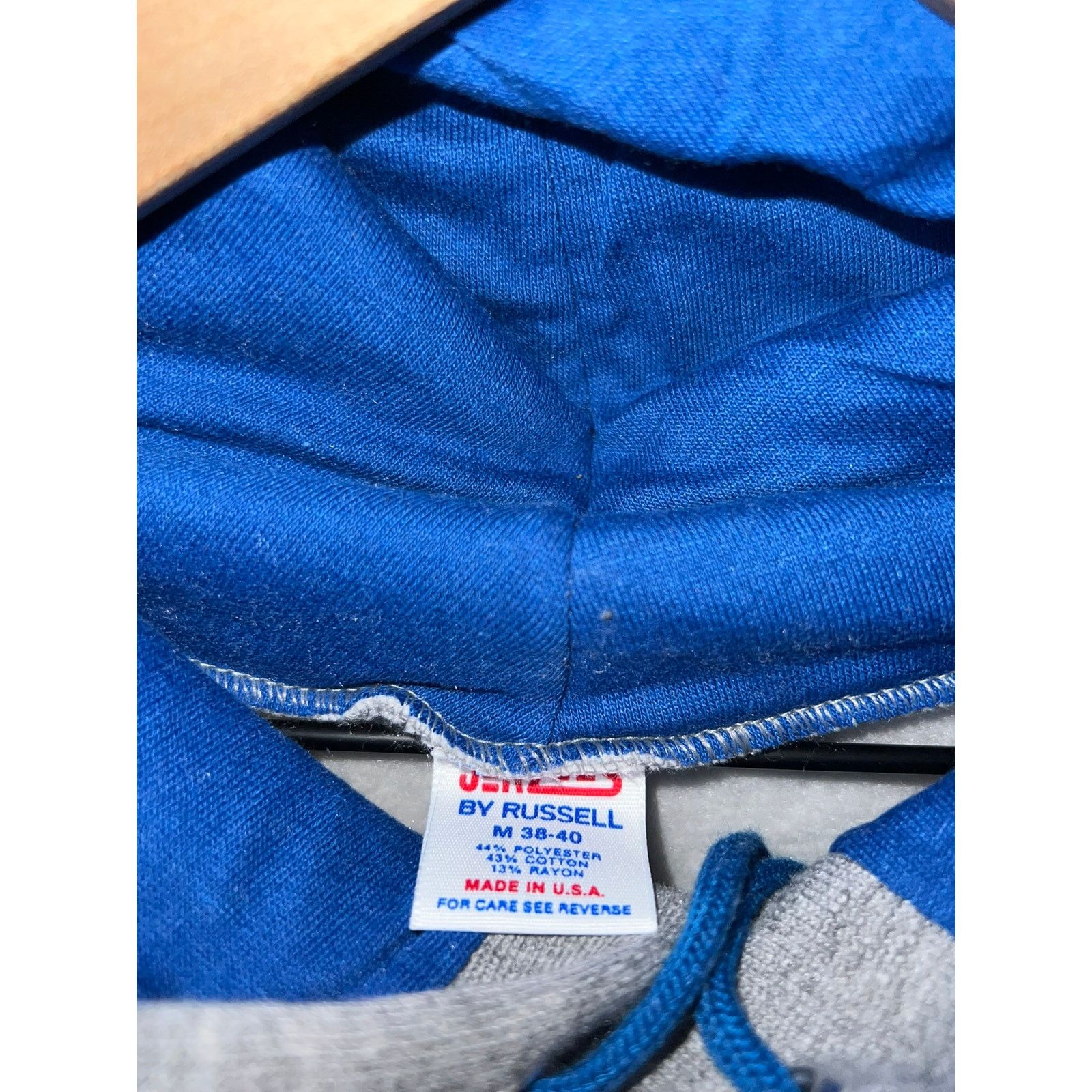 Russell Athletic Vintage Montana Hoodie Striped Gray Jerzees Russell VTG 90s Size US M / EU 48-50 / 2 - 7 Thumbnail