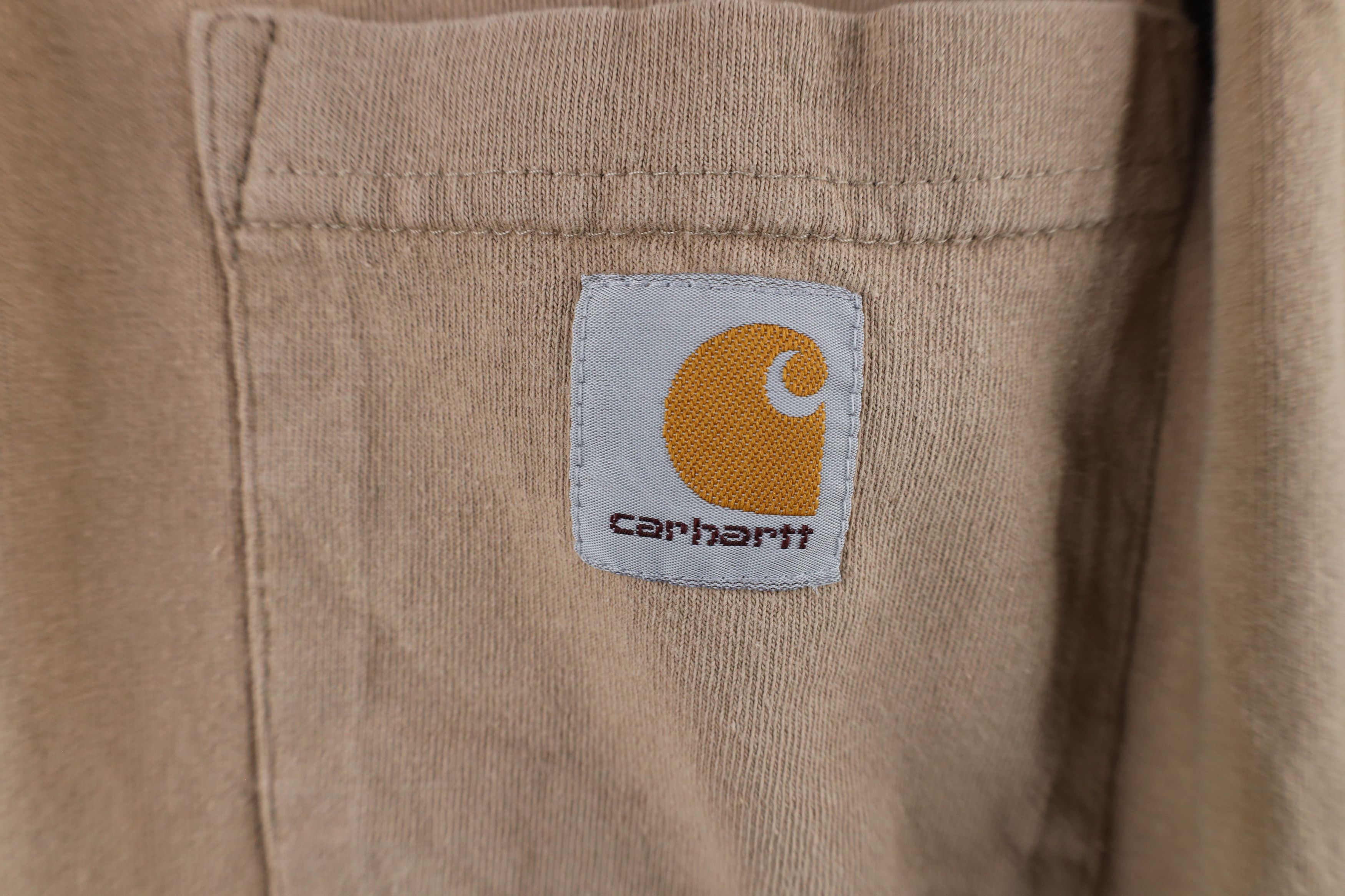 Carhartt × Vintage Vintage Carhartt Long Sleeve Henley T-Shirt Desert Brown Size US L / EU 52-54 / 3 - 4 Thumbnail
