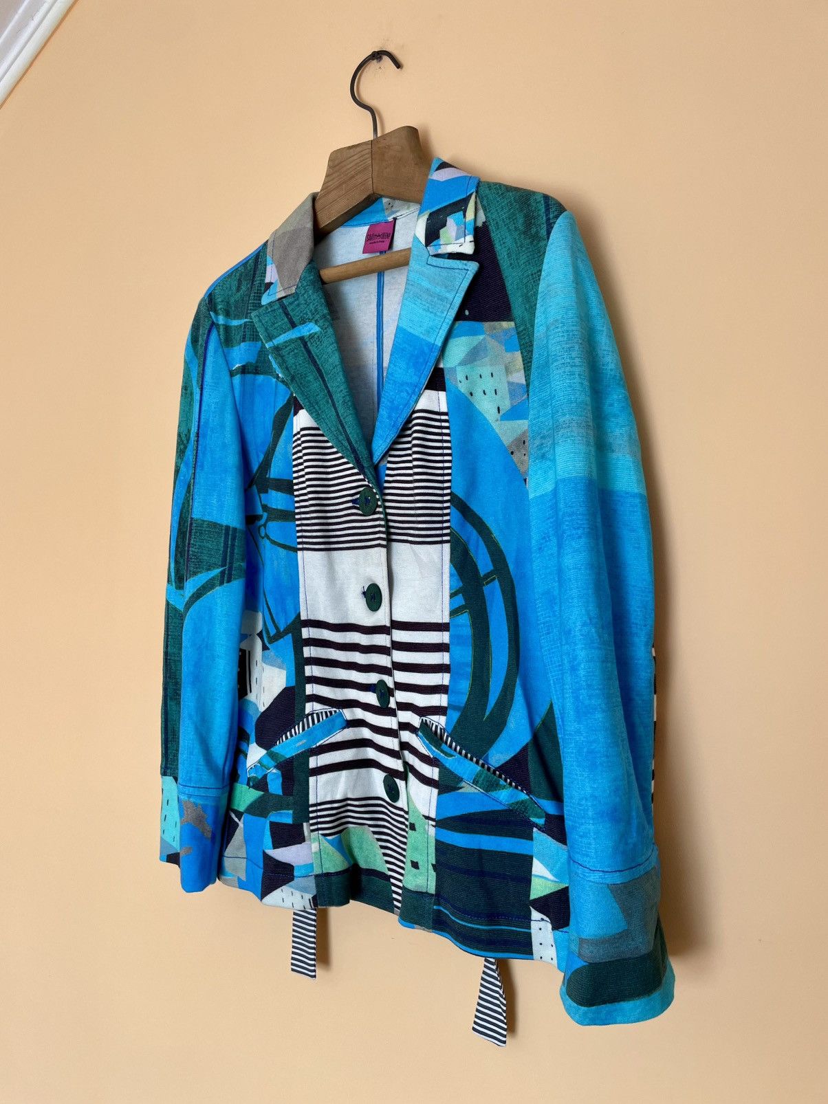 Other Save The Queen Abstract Art Blazer Button Up Size XL / US 12-14 / IT 48-50 - 3 Thumbnail
