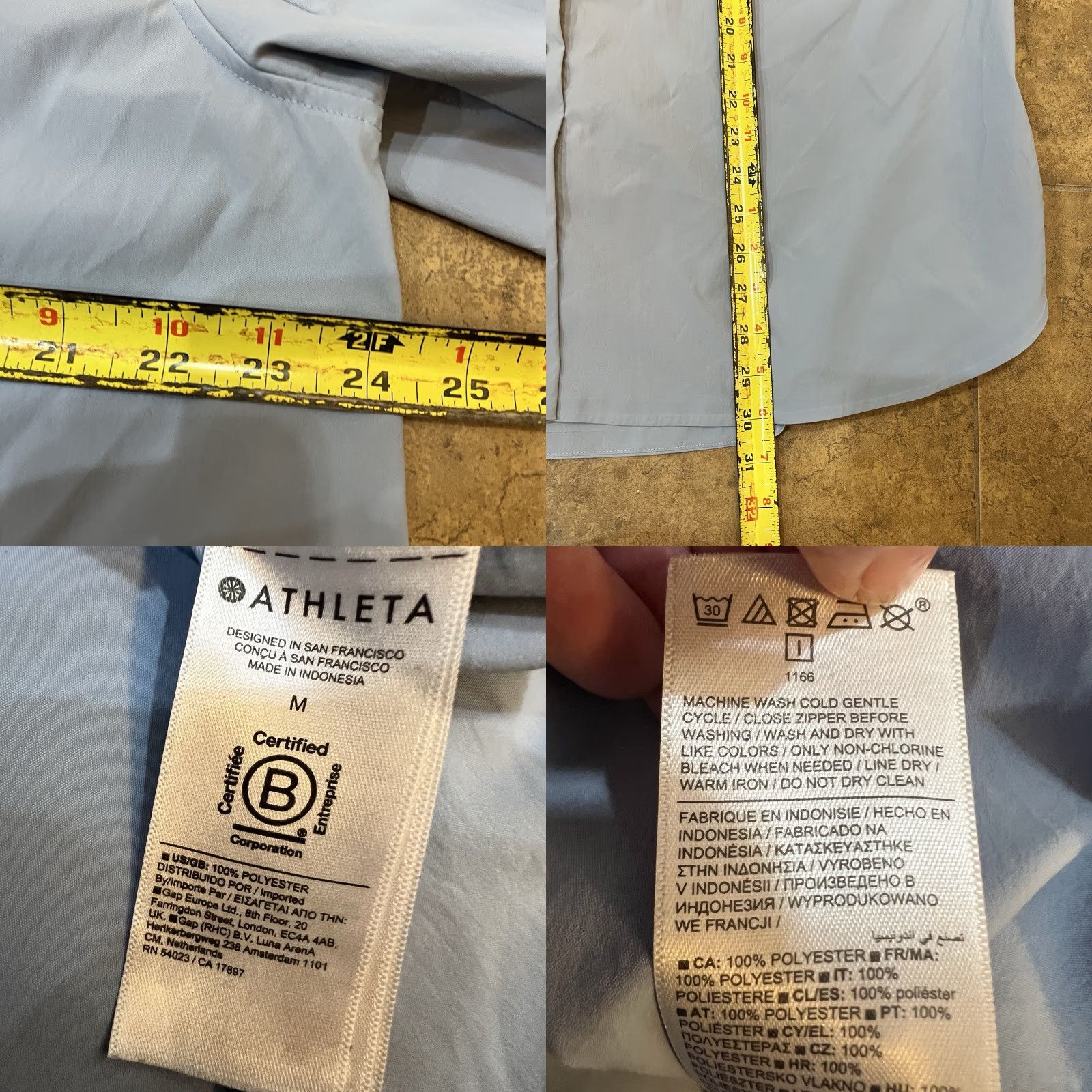 Athleta Athleta Button Up Top Women Size M Performance Poplin Shirt Oversized Blue Dress Shirt Casual Workwear Size M / US 6-8 / IT 42-44 - 8 Thumbnail