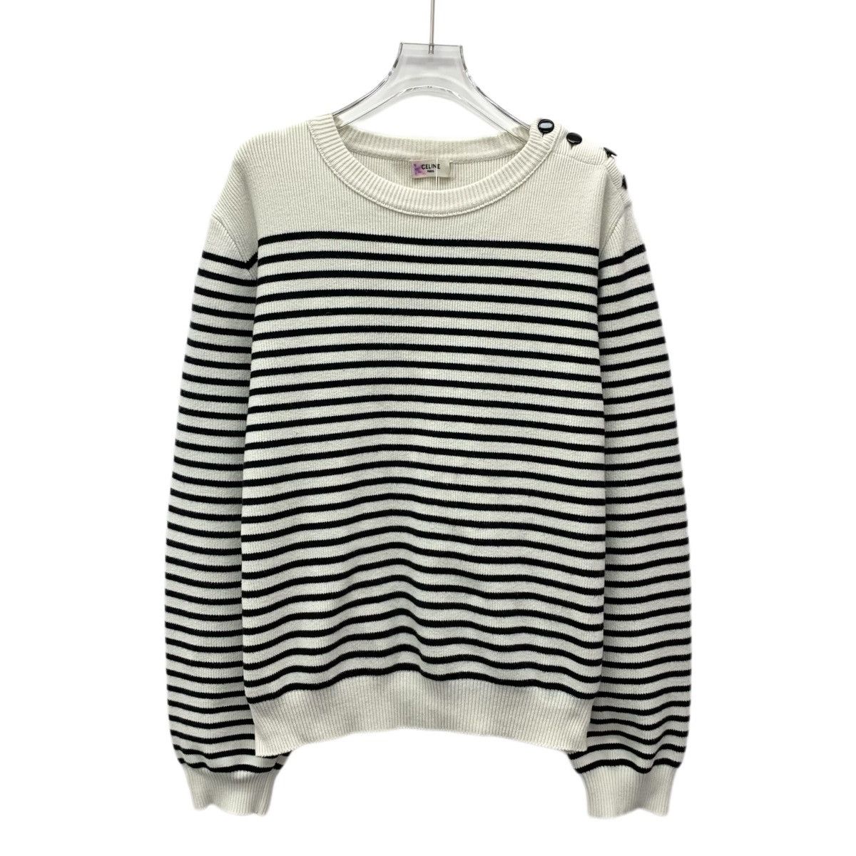 Celine Celine Striped Side Button Long Sleeve Knit Sweater K26WX Size XL / US 12-14 / IT 48-50 - 1 Thumbnail