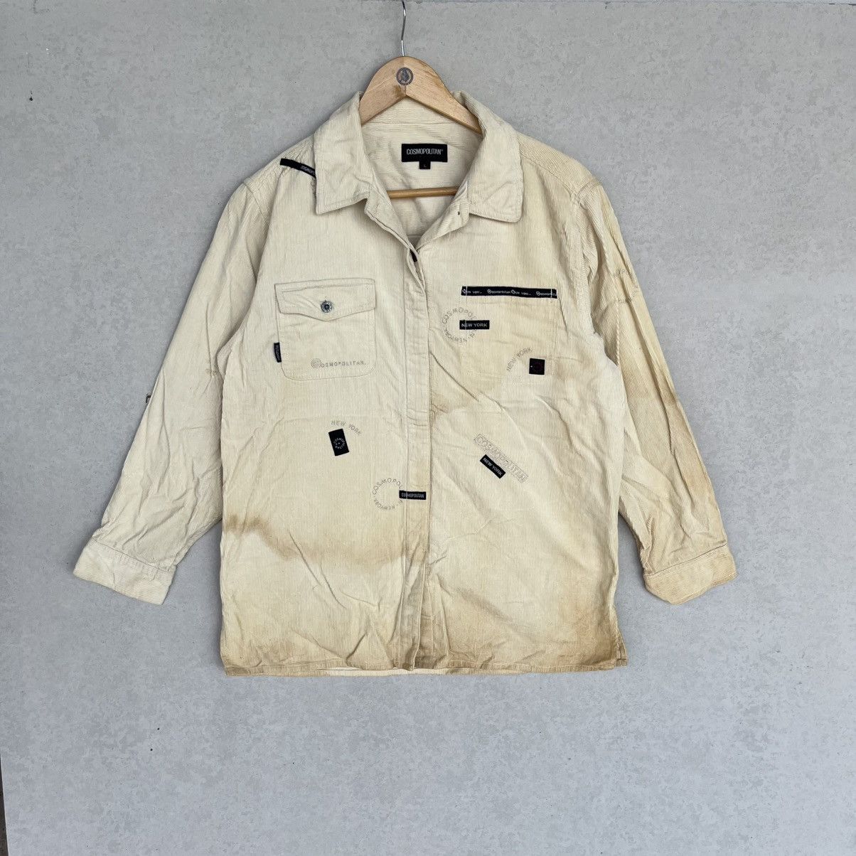 Other Vintage Cosmopolitan Corduroy Jacket Black Accents Cream Size US L / EU 52-54 / 3 - 1 Thumbnail