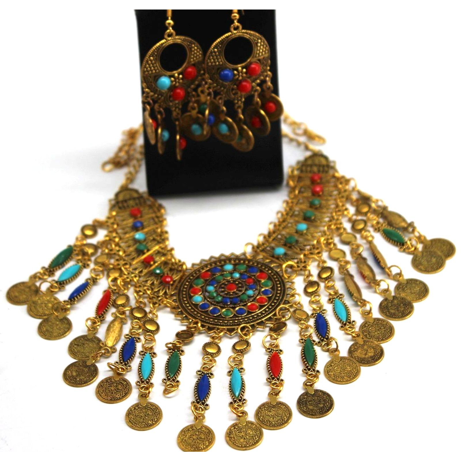 Other Spectacular Boho Gypsy Gold Tone Earring Necklace Set Size ONE SIZE - 2 Thumbnail