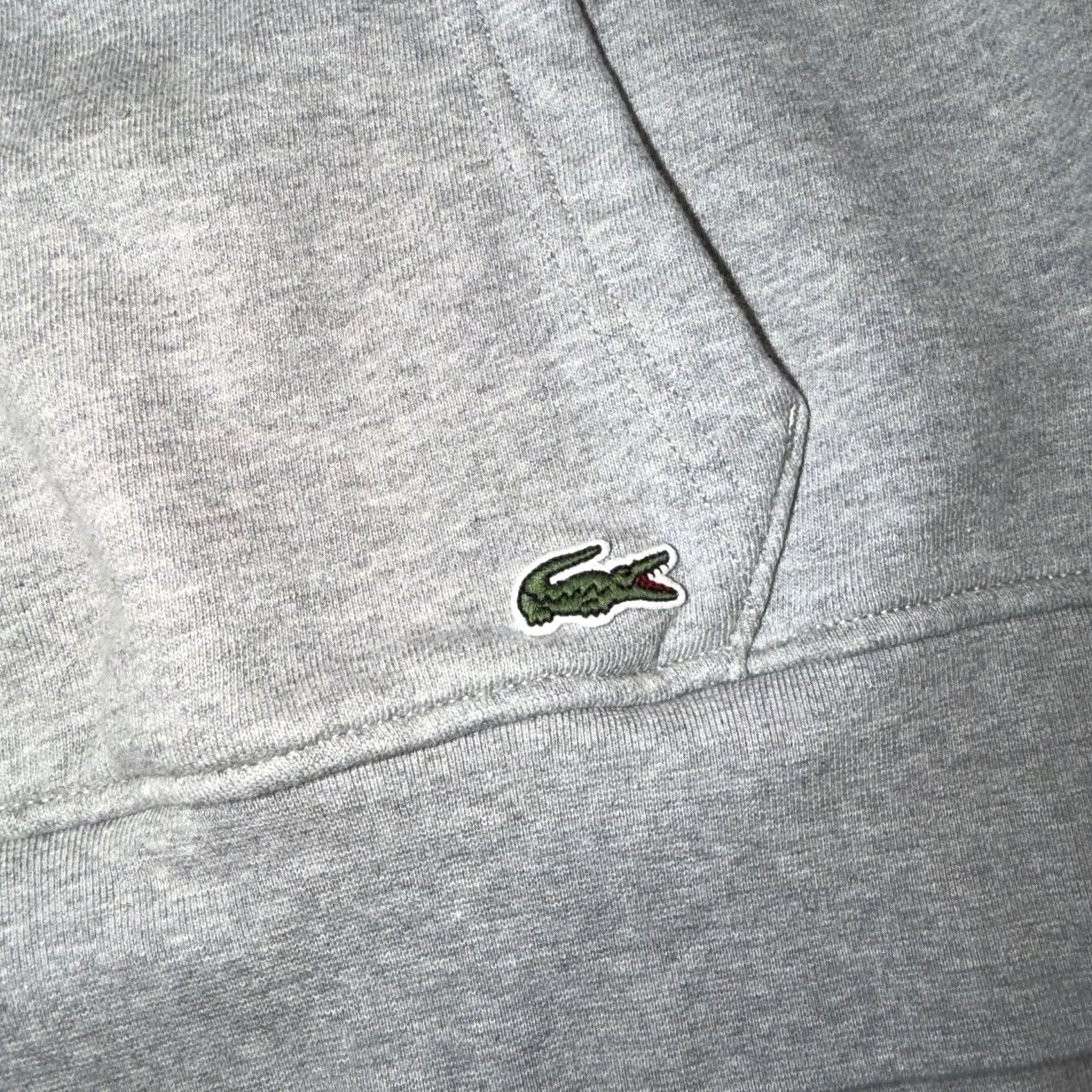 Lacoste LACOSTE Mens 2XL Gray Crocodile Embroidered Logo Drawstring Hoodie Spell Out Shirt Size US XXL / EU 58 / 5 - 4 Thumbnail