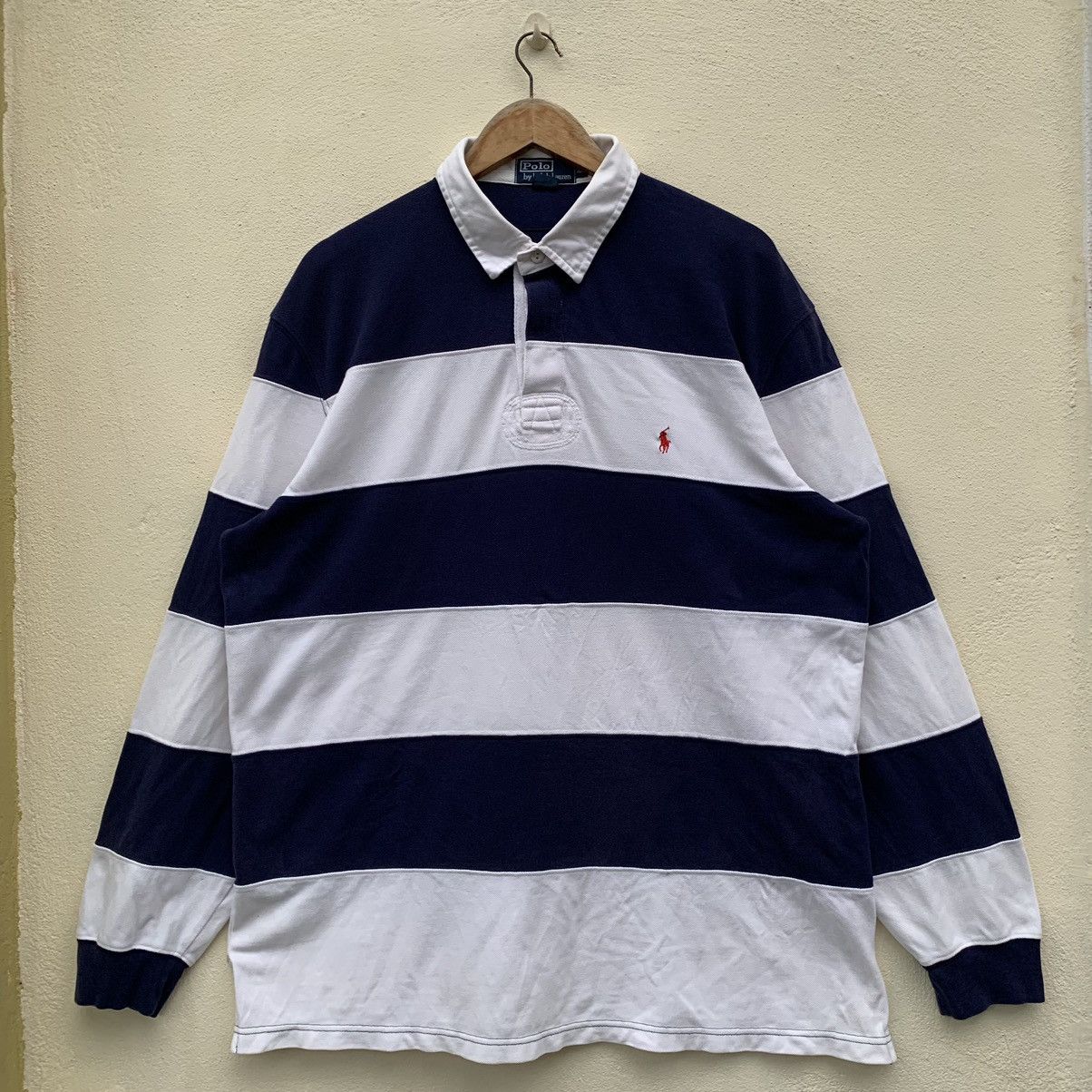 Vintage POLO RALPH LAUREN STRIPE RUGBY LONGSLEEVE Polo Shirt
