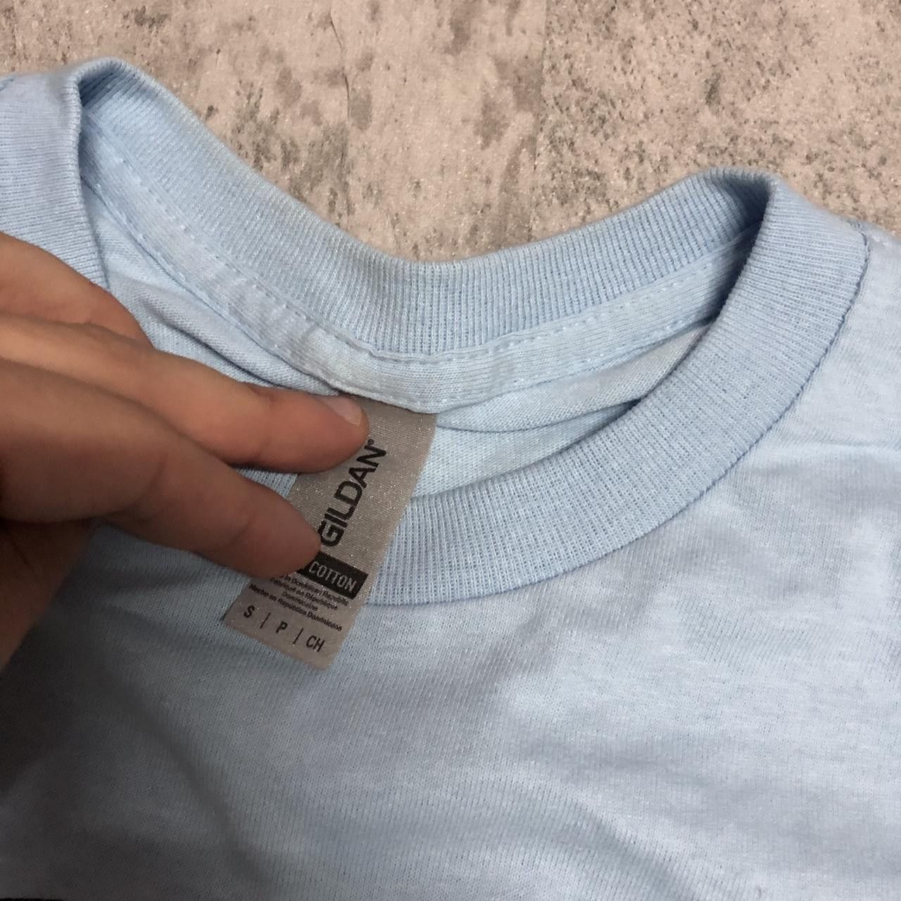Gildan Light blue Gildan cotton t-shirt with "What I Witnessed" Size US S / EU 44-46 / 1 - 3 Thumbnail
