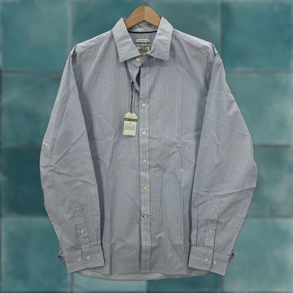 Jos. A. Bank Jos A Bank 1905 Shirt Mens L Blue Geo Print Slim Cotton Long Sleeve NWT Dress Shirt Size US L / EU 52-54 / 3 - 1 Thumbnail