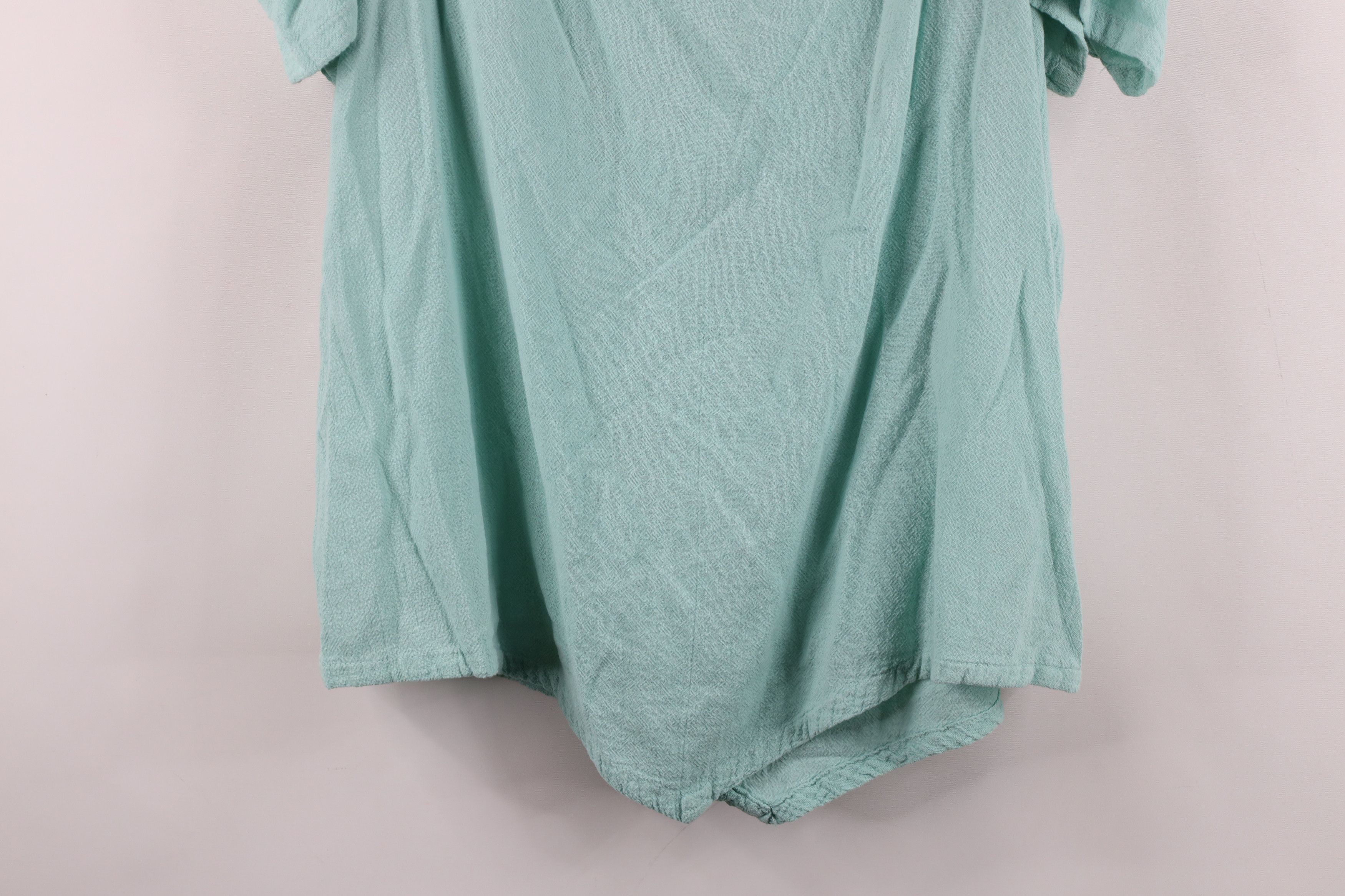 Vintage Vintage 90s Streetwear Cotton Open Shoulder T-Shirt Teal Size XL / US 12-14 / IT 48-50 - 12 Thumbnail